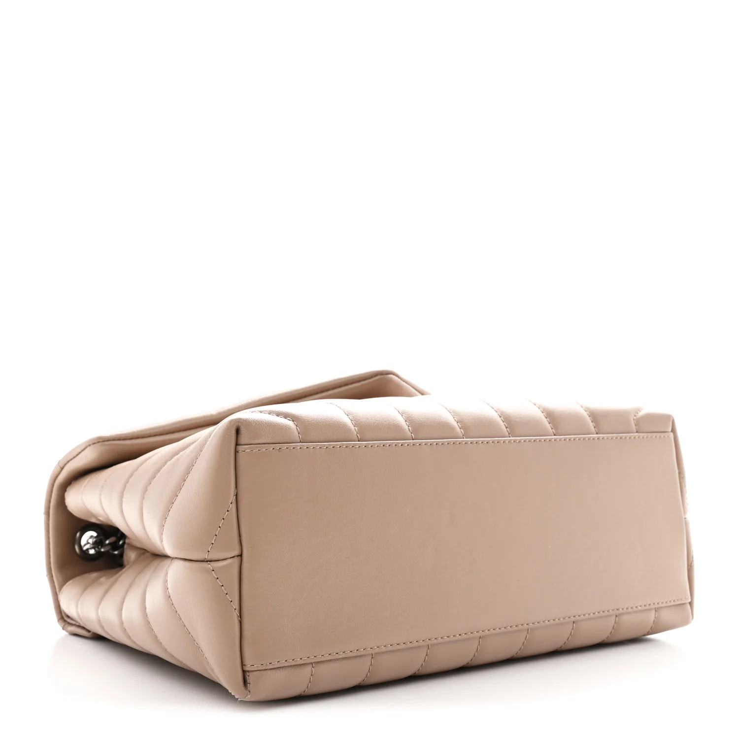 Calfskin Y Quilted Monogram Small Loulou Chain Satchel Dark Beige - Image 4