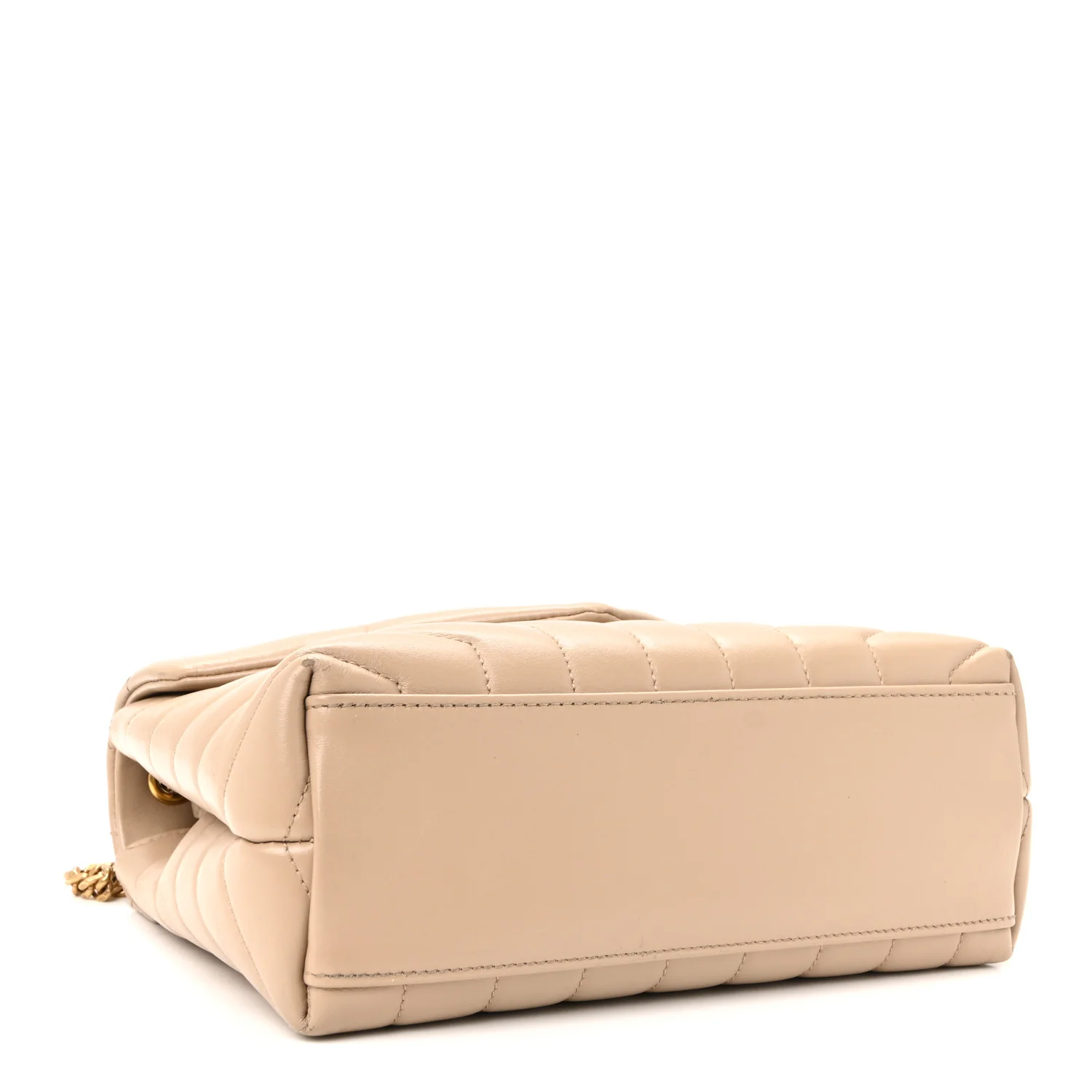 Calfskin Y Quilted Monogram Small Loulou Chain Satchel Dark Beige - Image 4
