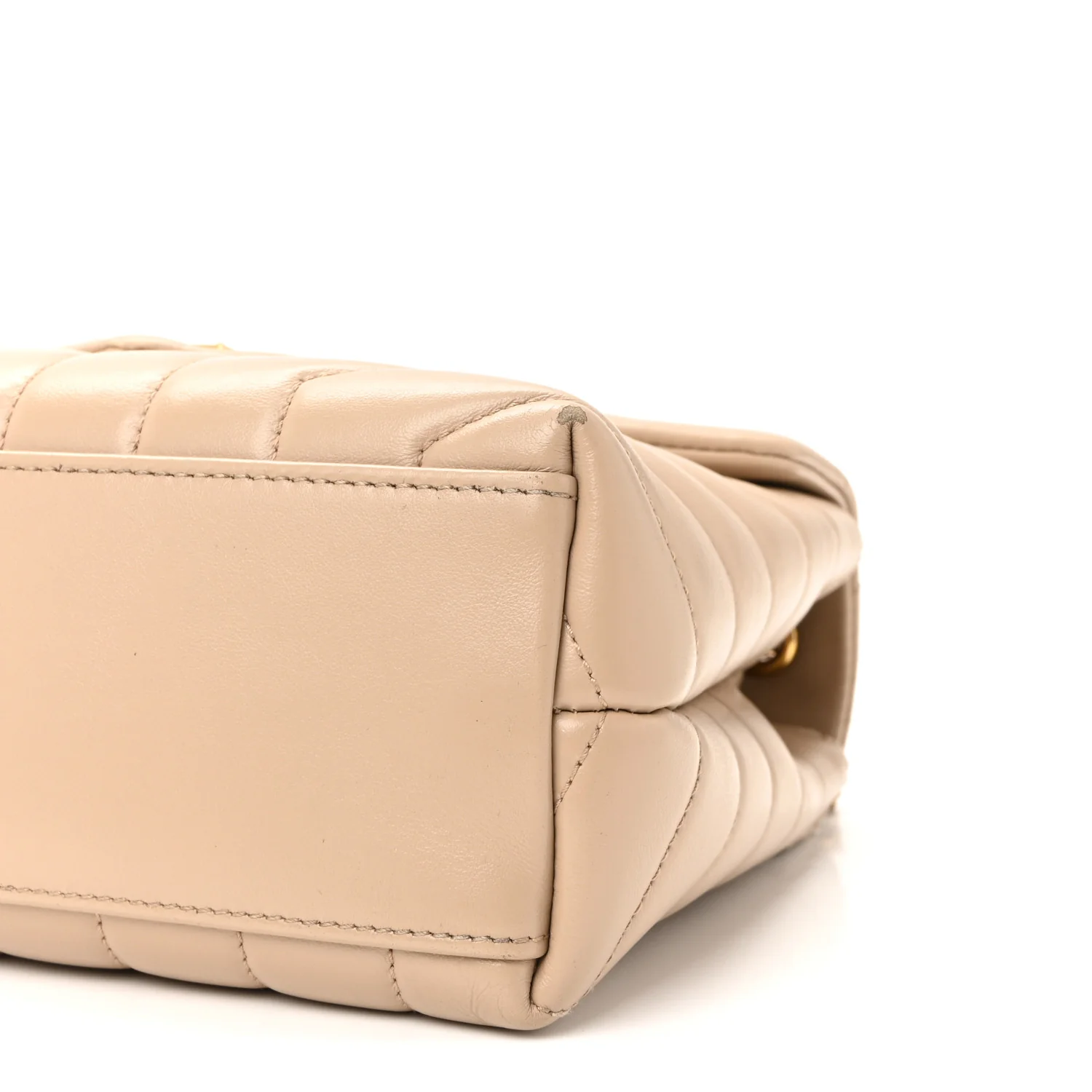 Calfskin Y Quilted Monogram Small Loulou Chain Satchel Dark Beige - Image 9