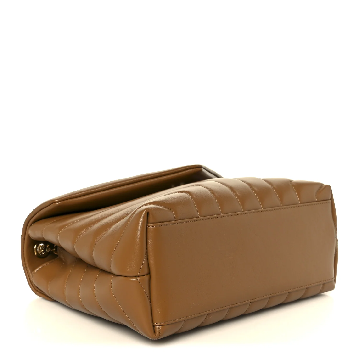 Calfskin Y Quilted Monogram Small Loulou Chain Satchel Dark Natural - Image 4