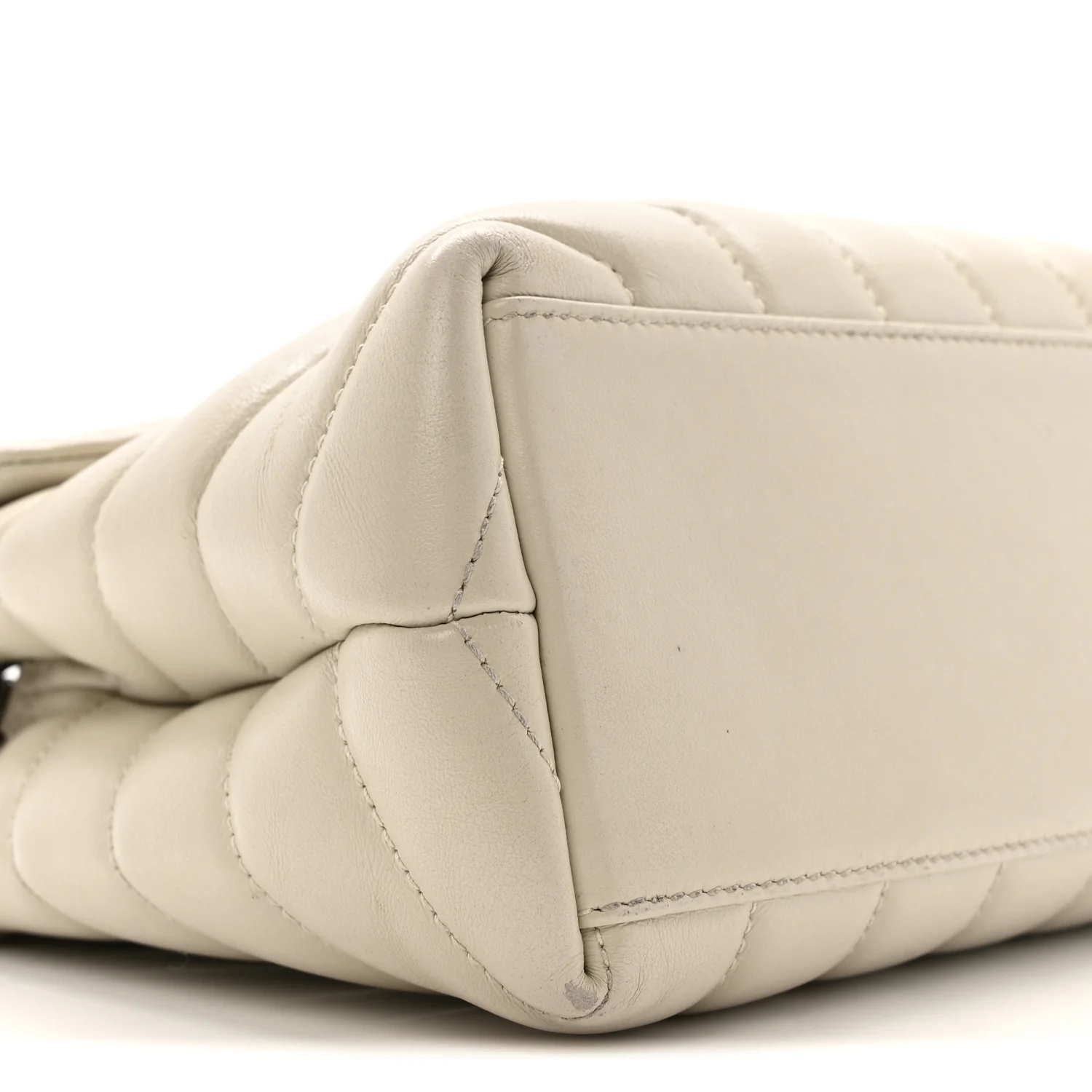 Calfskin Y Quilted Monogram Small Loulou Chain Satchel Ivory - Image 10