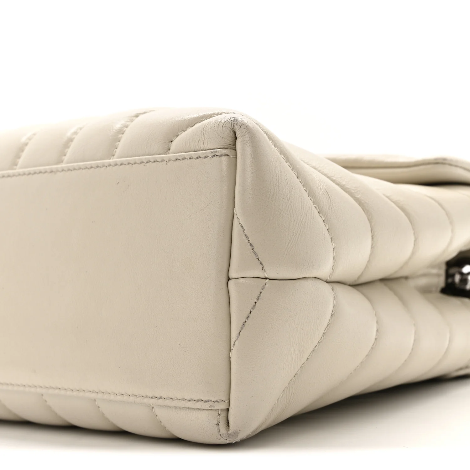 Calfskin Y Quilted Monogram Small Loulou Chain Satchel Ivory - Image 11