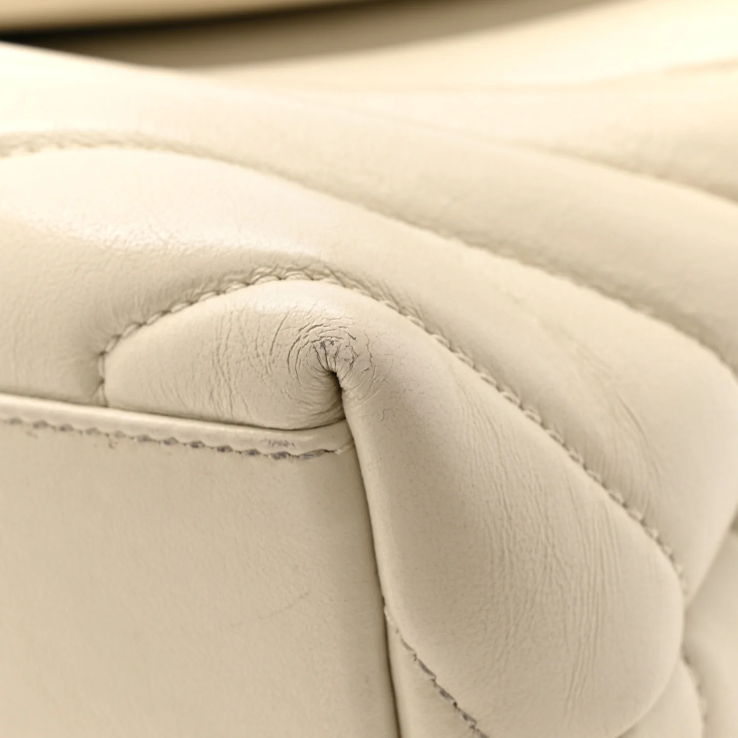 Calfskin Y Quilted Monogram Small Loulou Chain Satchel Ivory - Image 12