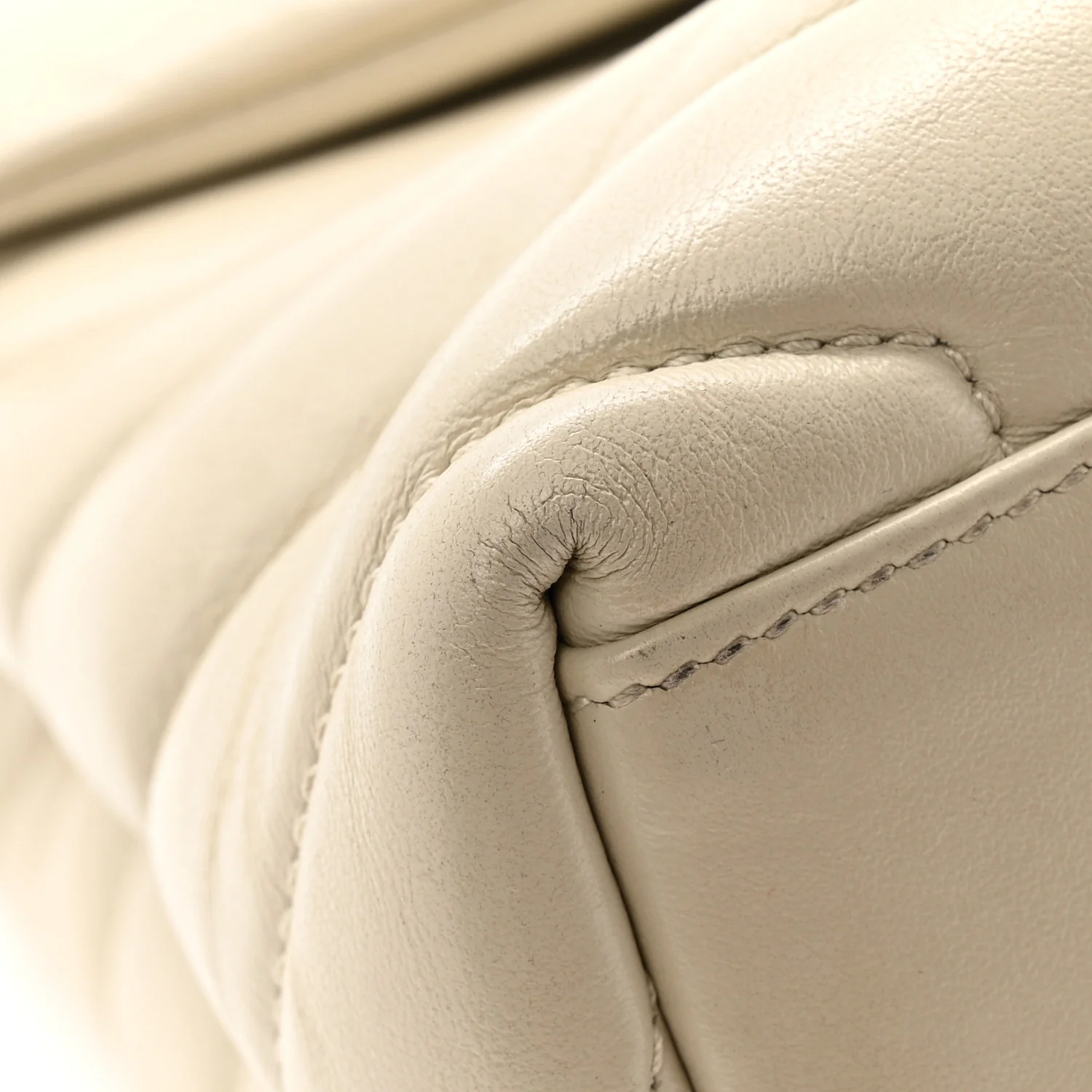 Calfskin Y Quilted Monogram Small Loulou Chain Satchel Ivory - Image 13