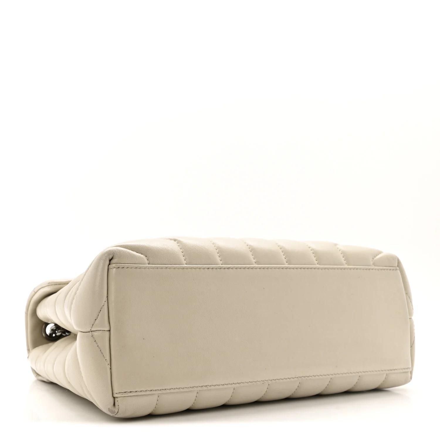 Calfskin Y Quilted Monogram Small Loulou Chain Satchel Ivory - Image 4