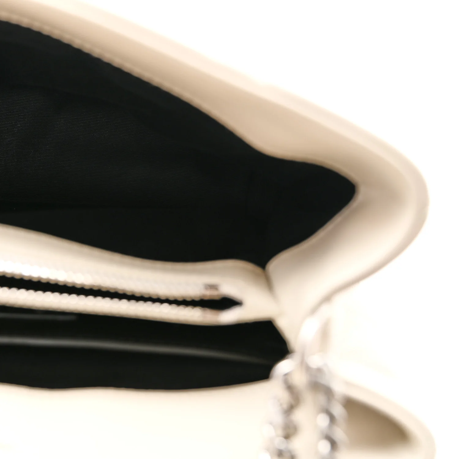 Calfskin Y Quilted Monogram Small Loulou Chain Satchel Ivory - Image 5