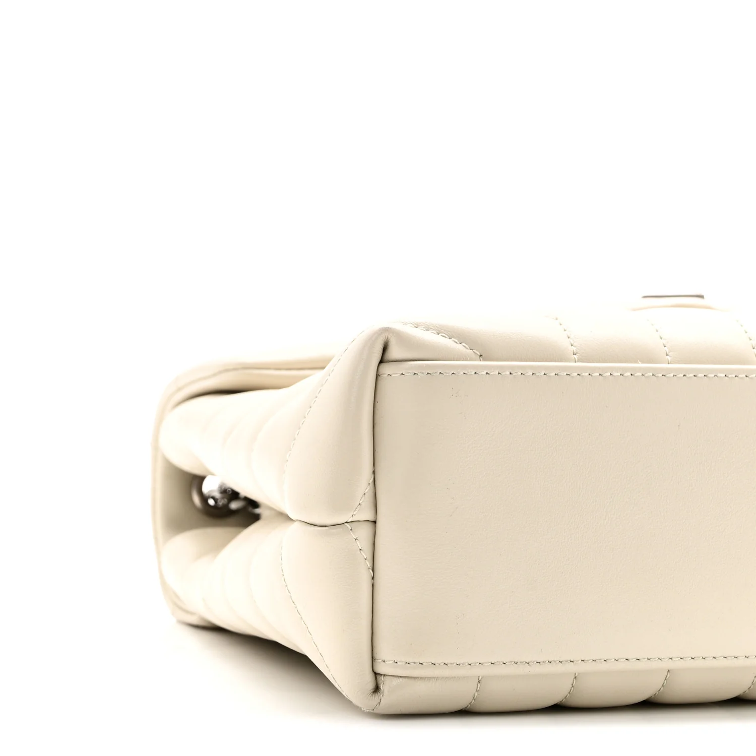 Calfskin Y Quilted Monogram Small Loulou Chain Satchel Ivory - Image 9