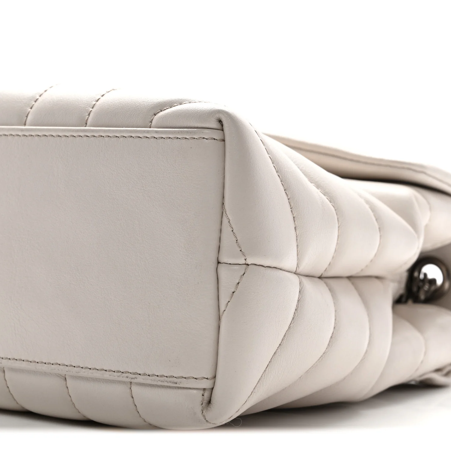 Calfskin Y Quilted Monogram Small Loulou Chain Satchel Ivory - Image 11