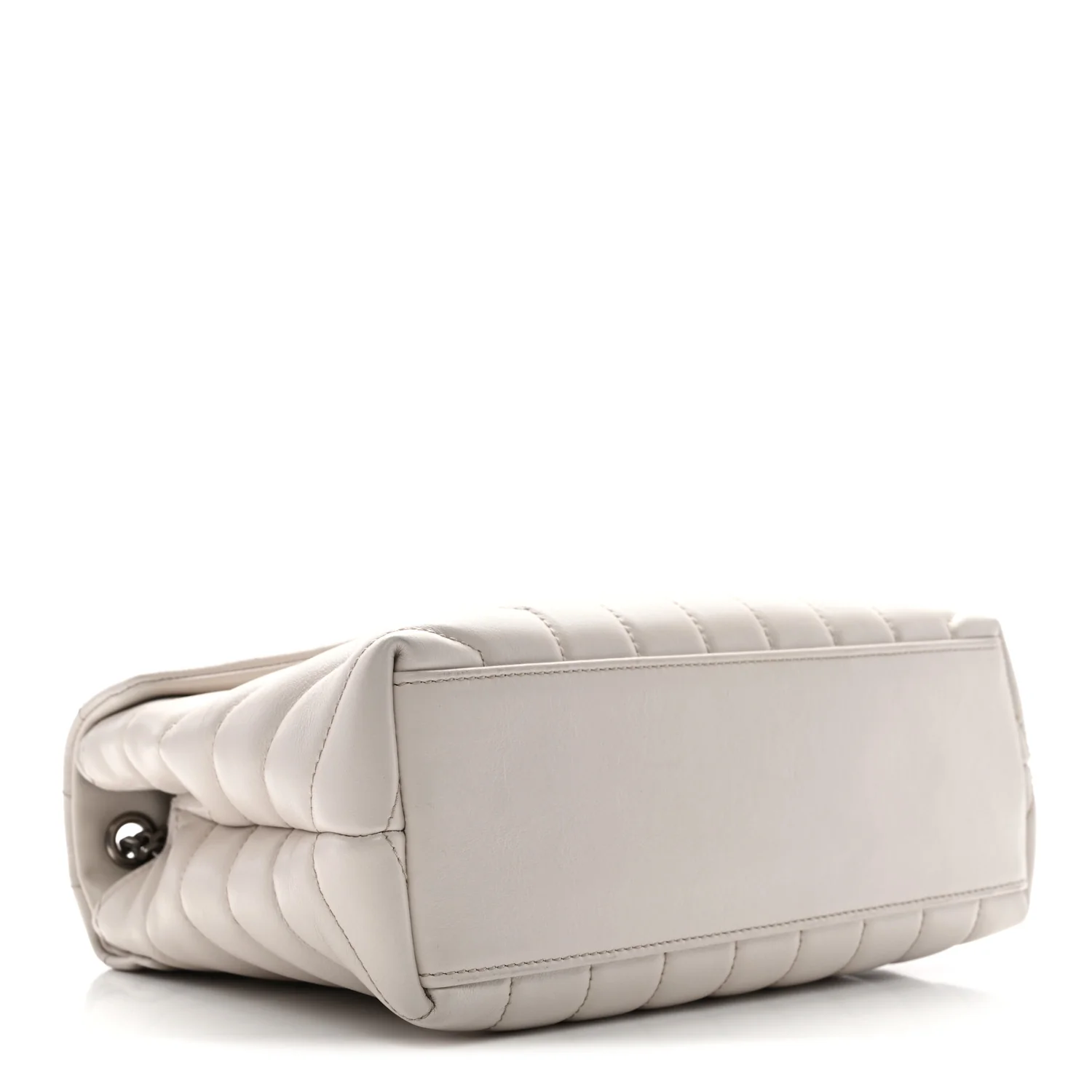 Calfskin Y Quilted Monogram Small Loulou Chain Satchel Ivory - Image 4