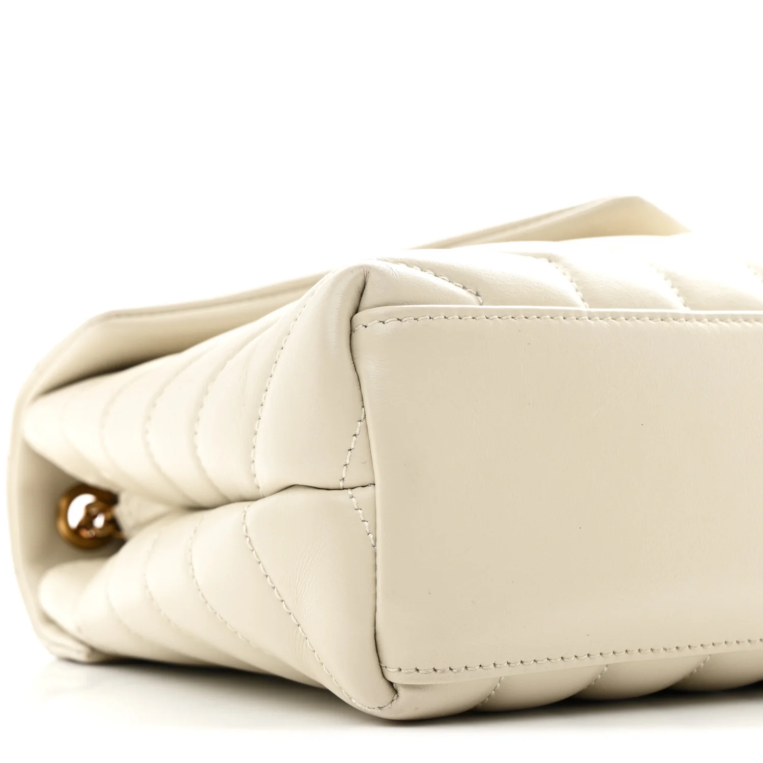 Calfskin Y Quilted Monogram Small Loulou Chain Satchel Ivory - Image 10