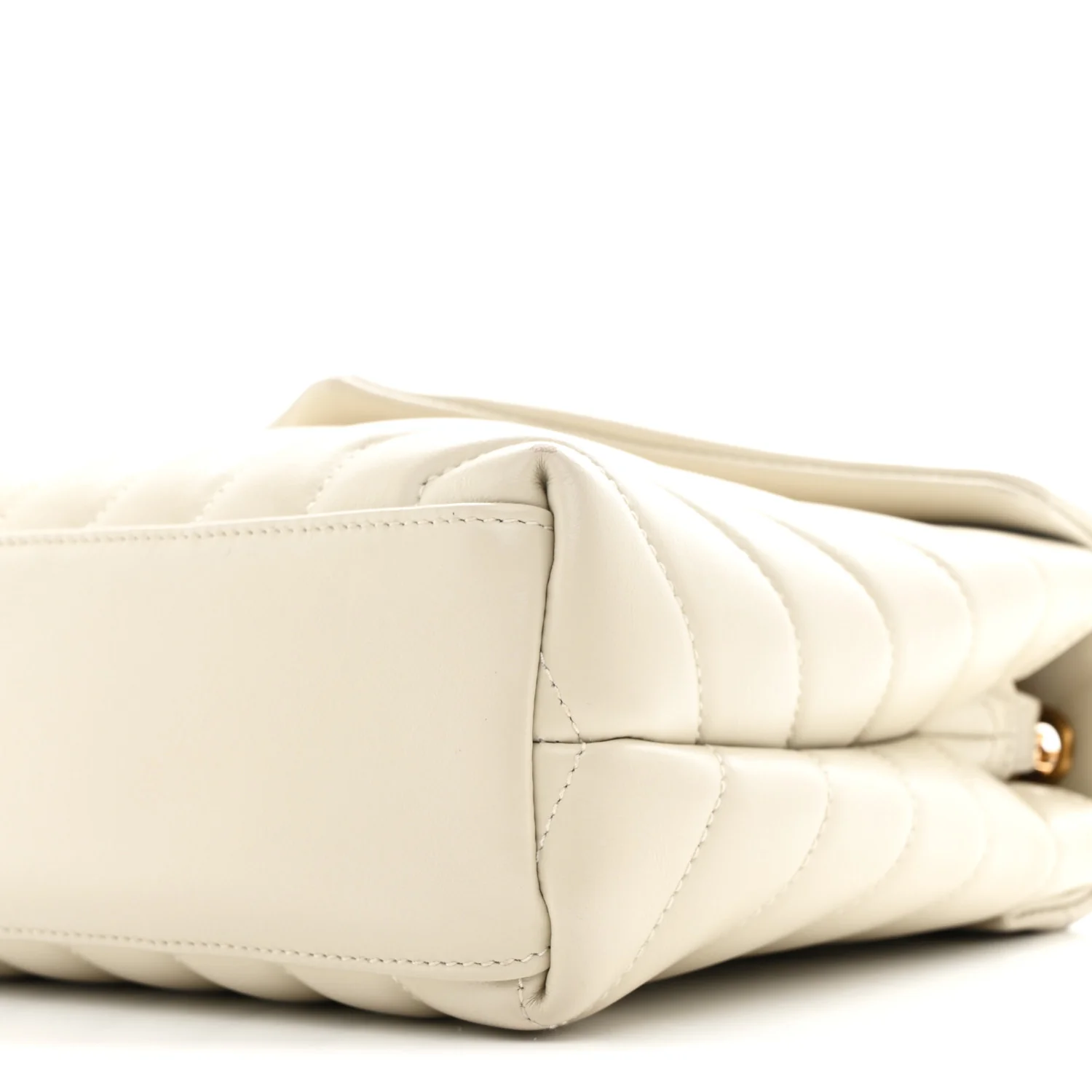 Calfskin Y Quilted Monogram Small Loulou Chain Satchel Ivory - Image 11