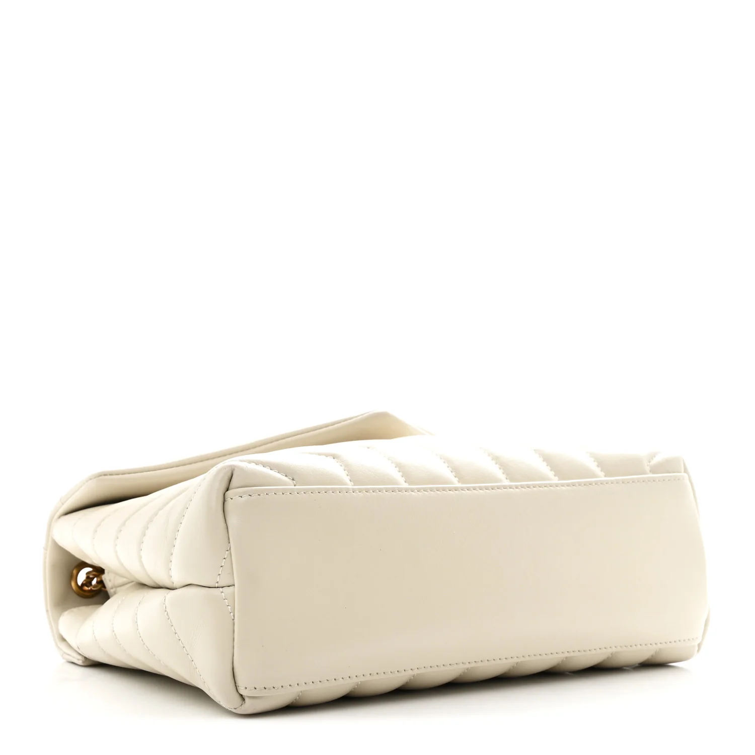 Calfskin Y Quilted Monogram Small Loulou Chain Satchel Ivory - Image 4