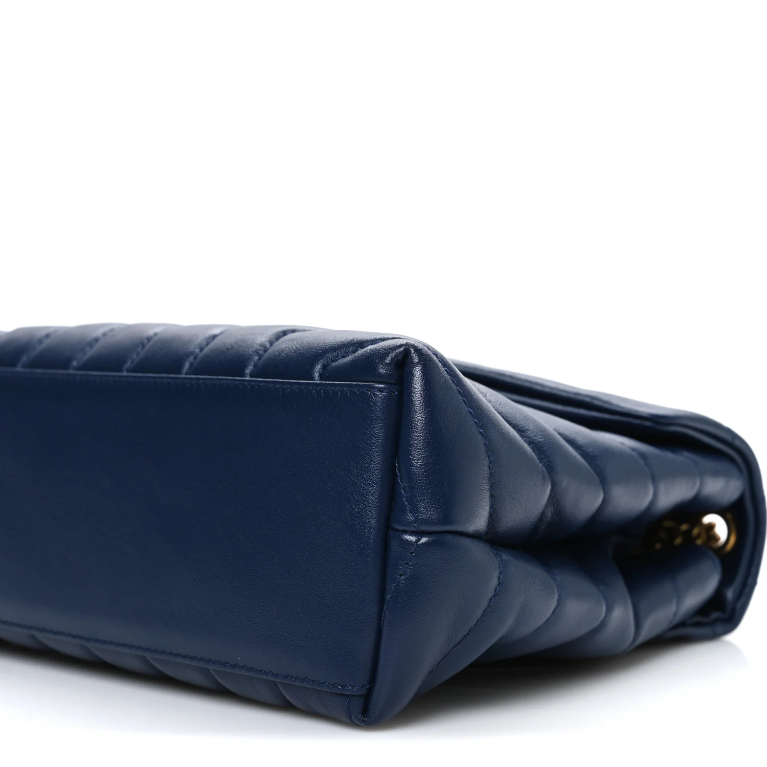 Calfskin Y Quilted Monogram Small Loulou Chain Satchel Navy - Image 10
