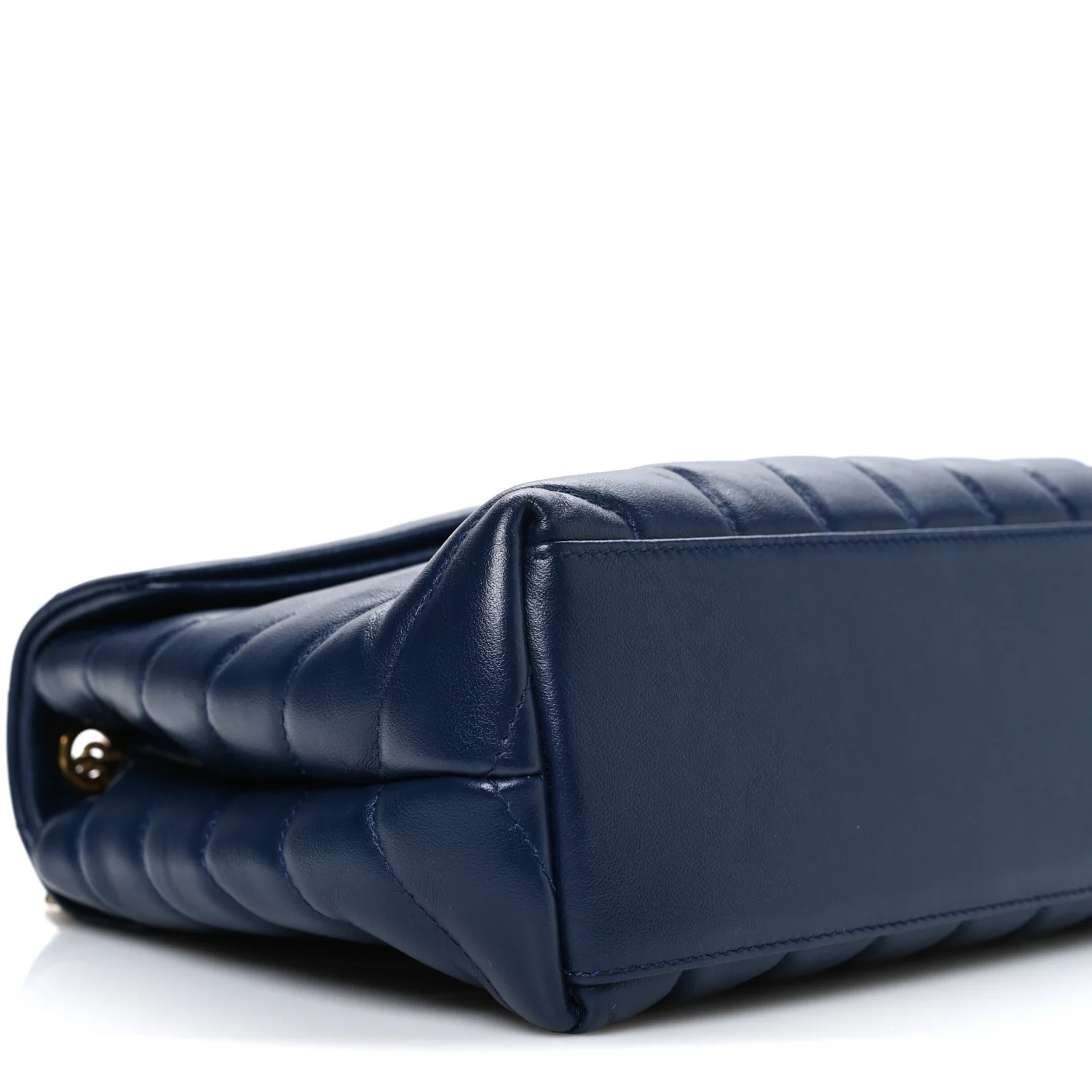 Calfskin Y Quilted Monogram Small Loulou Chain Satchel Navy - Image 9
