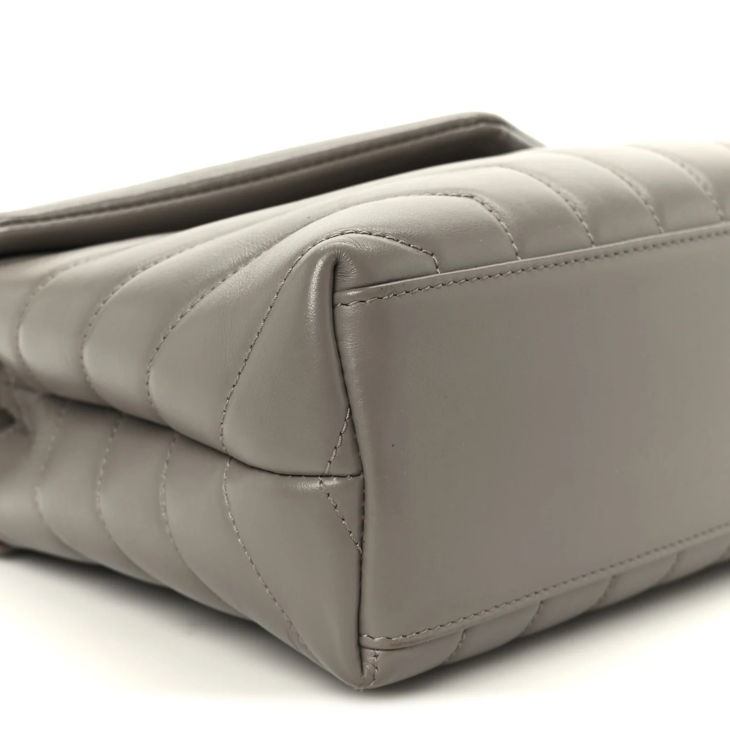 Calfskin Y Quilted Monogram Small Loulou Chain Satchel Taupe - Image 10