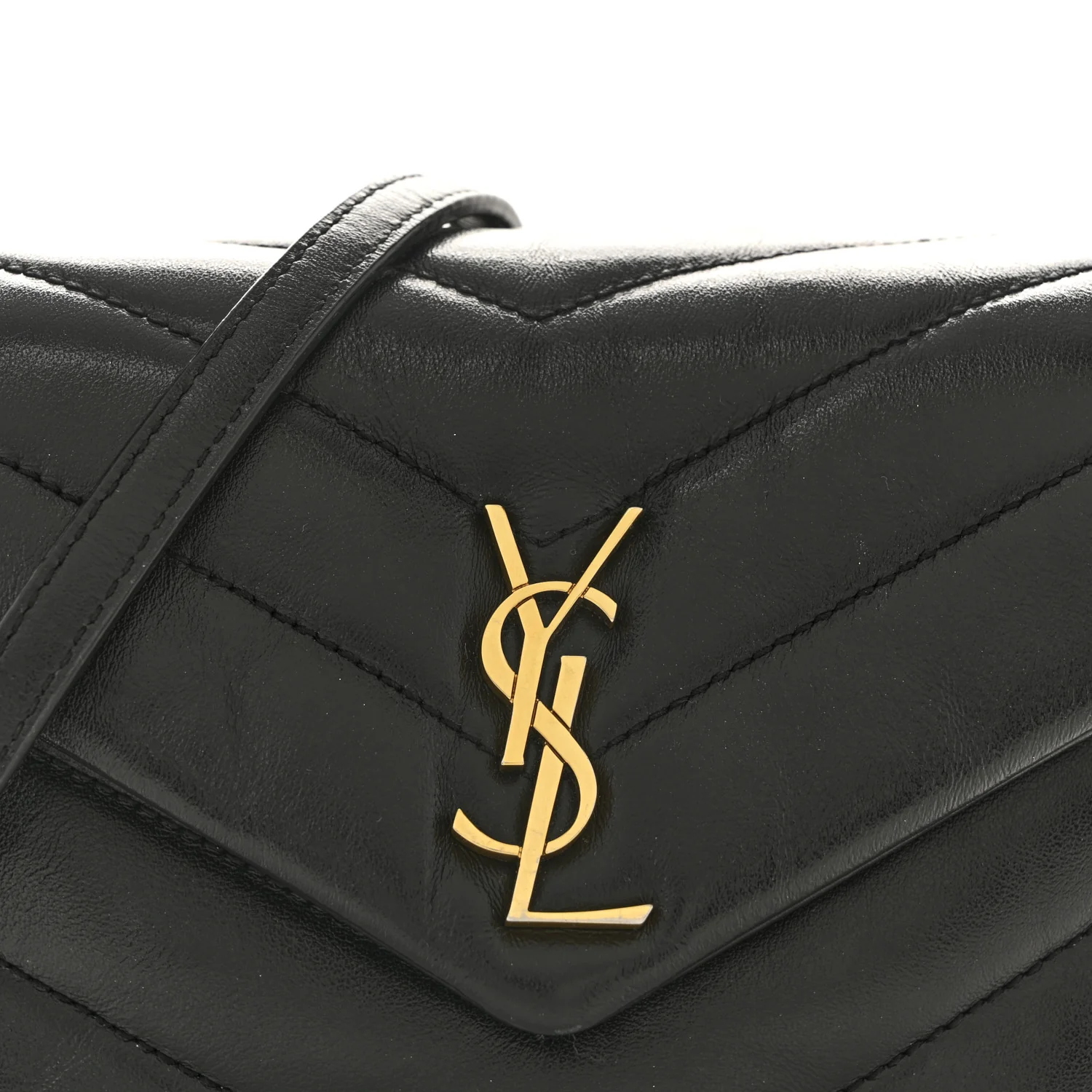 Calfskin Y Quilted Monogram Toy Loulou Crossbody Bag Black - Image 8
