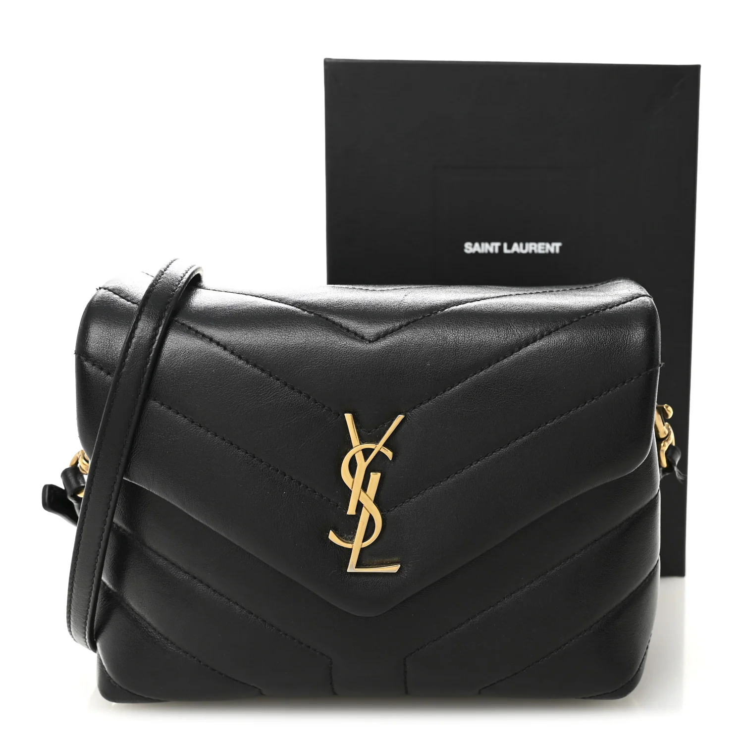 Calfskin Y Quilted Monogram Toy Loulou Crossbody Bag Black - Image 13