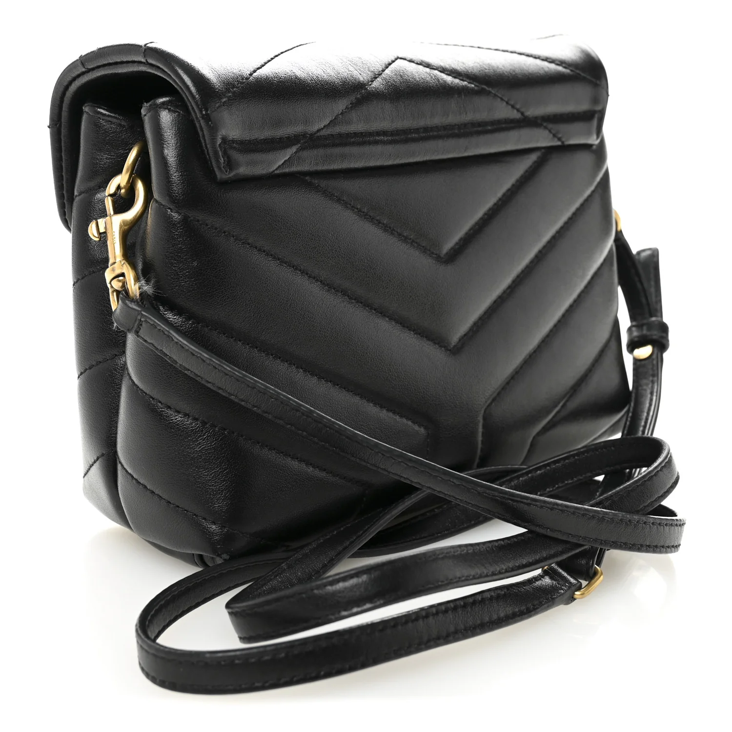 Calfskin Y Quilted Monogram Toy Loulou Crossbody Bag Black - Image 2