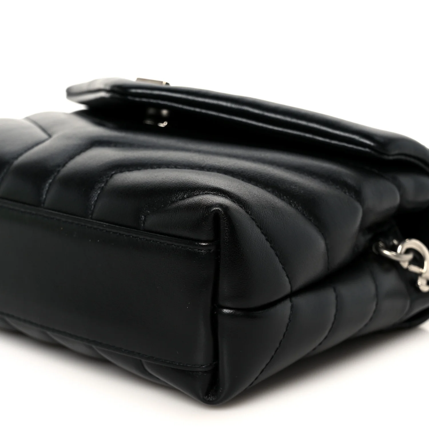Calfskin Y Quilted Monogram Toy Loulou Crossbody Bag Black - Image 11