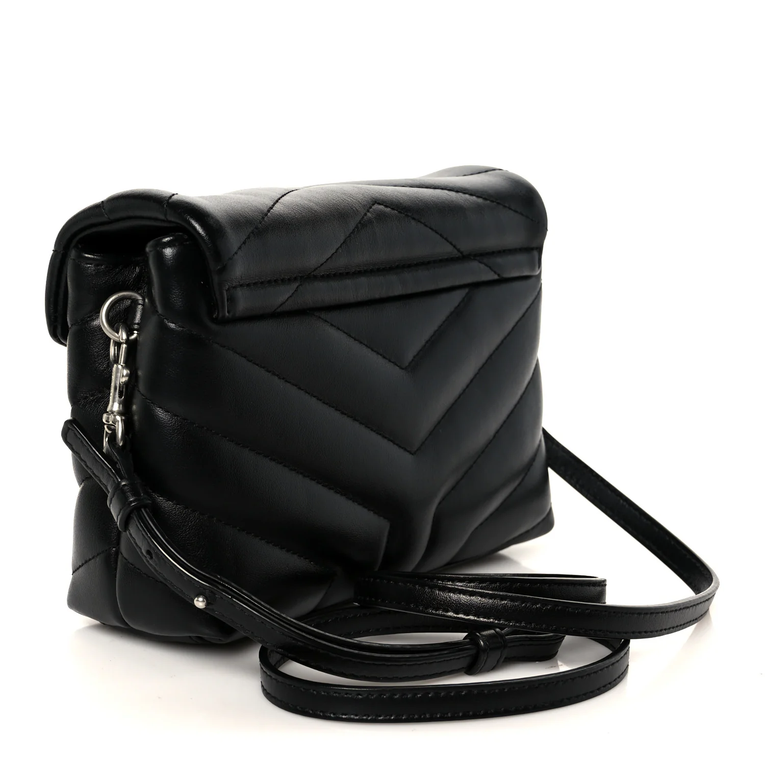 Calfskin Y Quilted Monogram Toy Loulou Crossbody Bag Black - Image 3