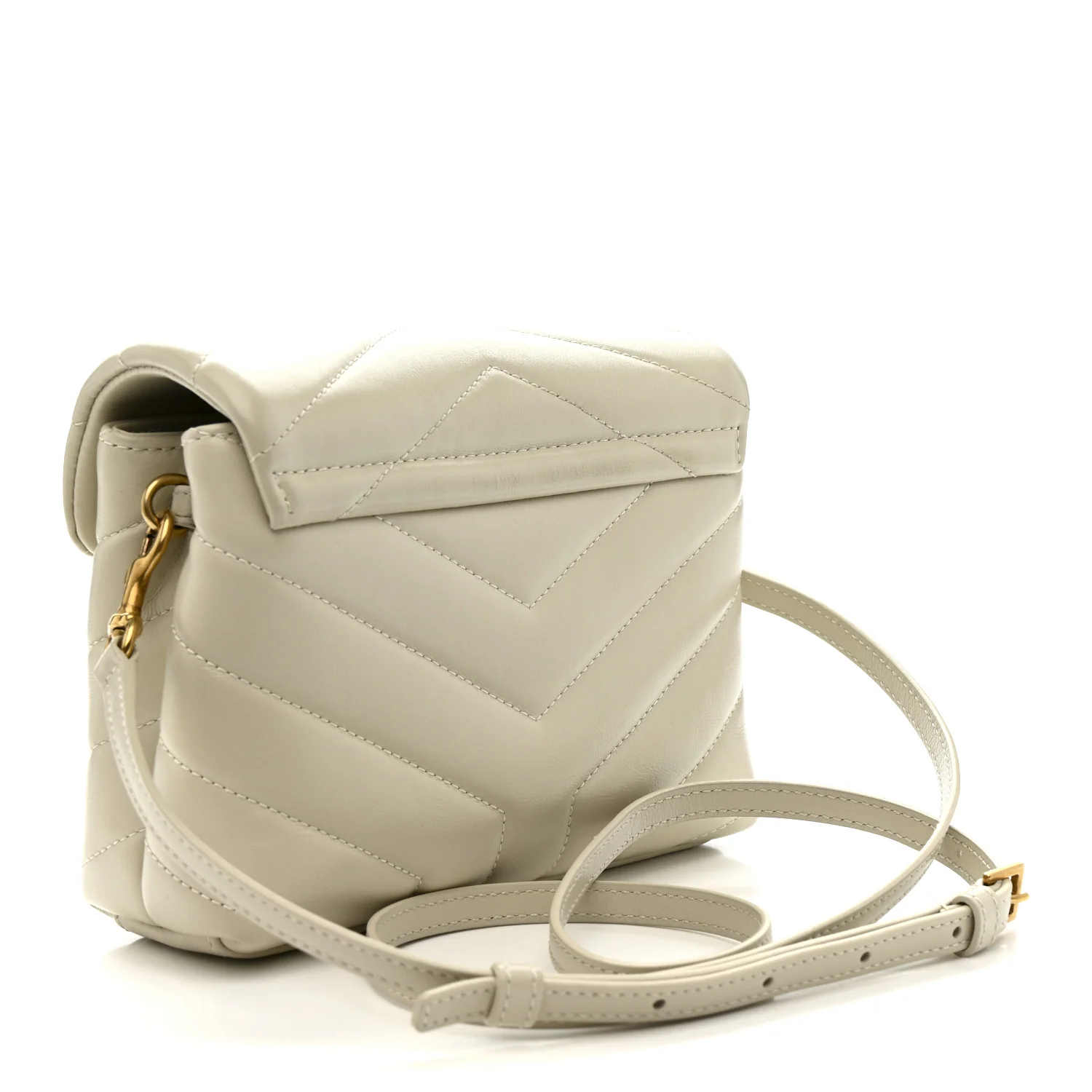 Calfskin Y Quilted Monogram Toy Loulou Crossbody Bag Crema Soft - Image 3