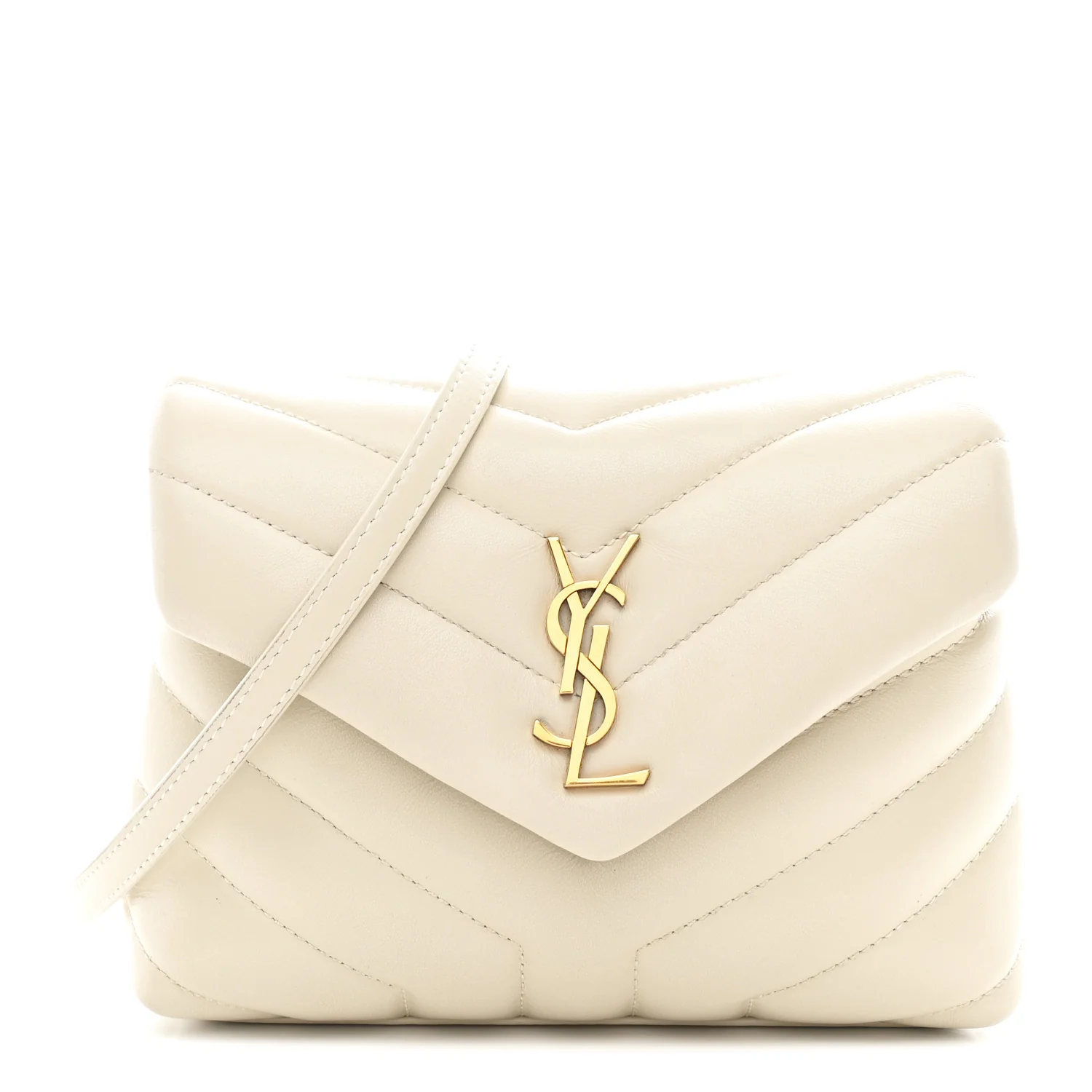 Calfskin Y Quilted Monogram Toy Loulou Crossbody Bag Crema Soft