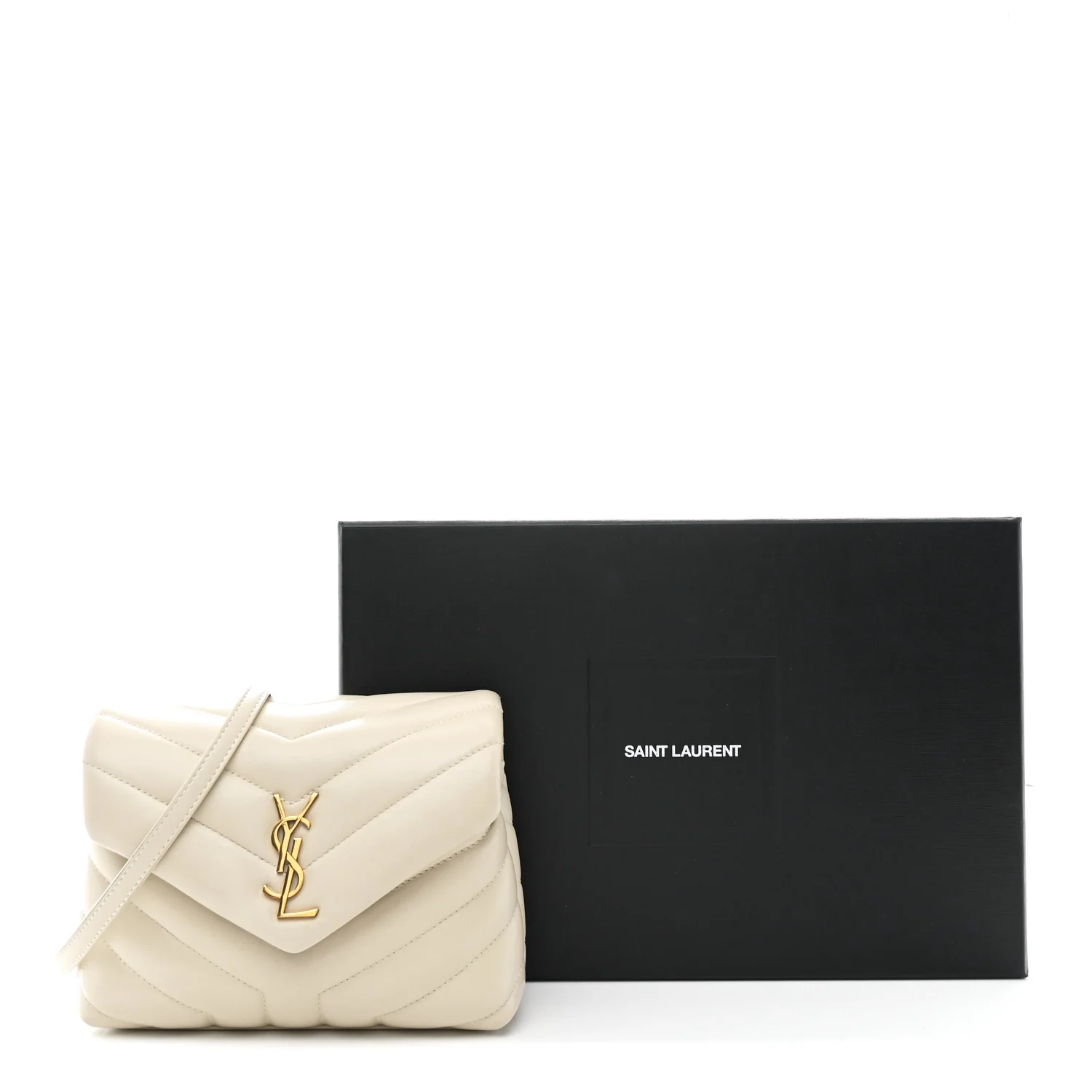 Calfskin Y Quilted Monogram Toy Loulou Crossbody Bag Crema Soft - Image 12