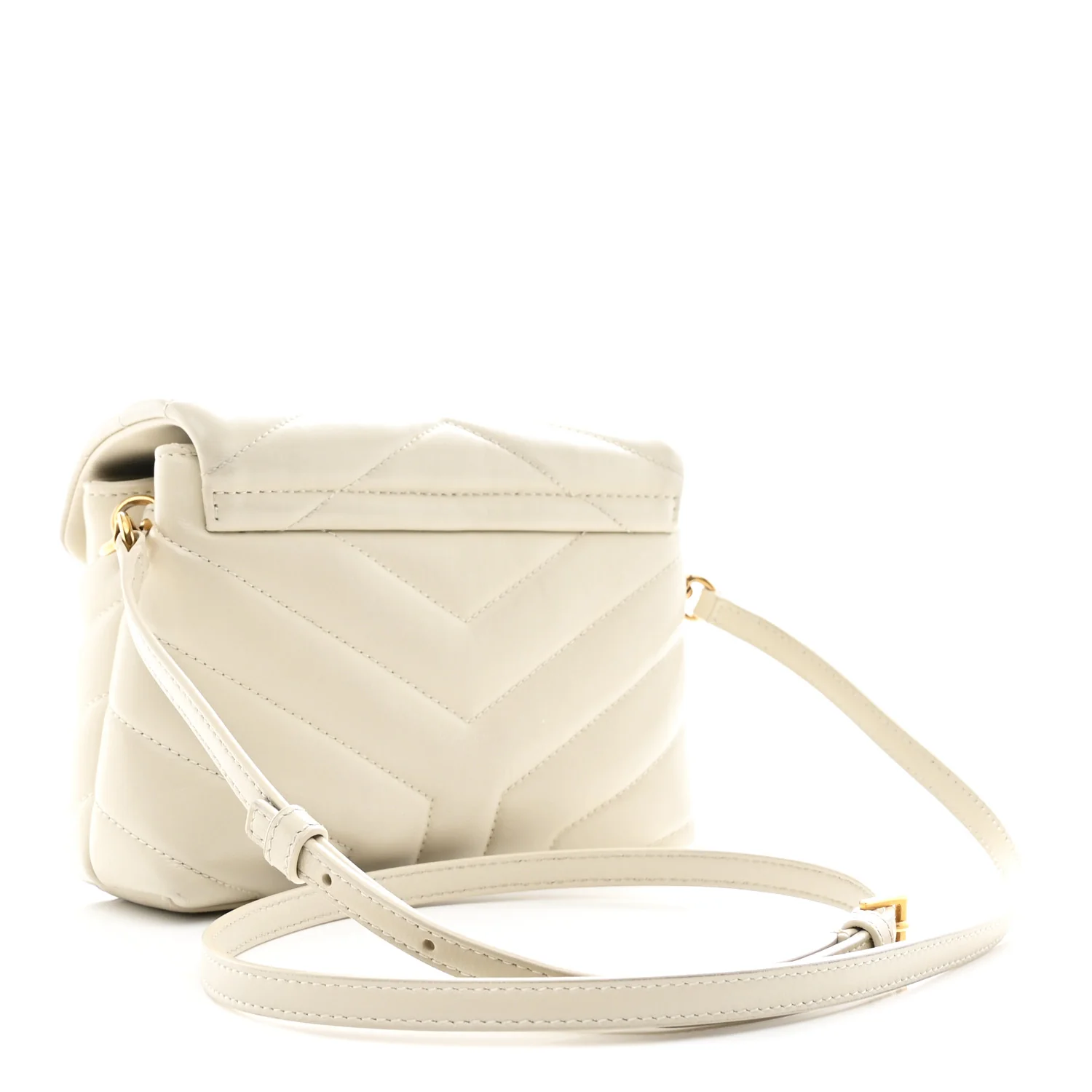 Calfskin Y Quilted Monogram Toy Loulou Crossbody Bag Crema Soft - Image 3