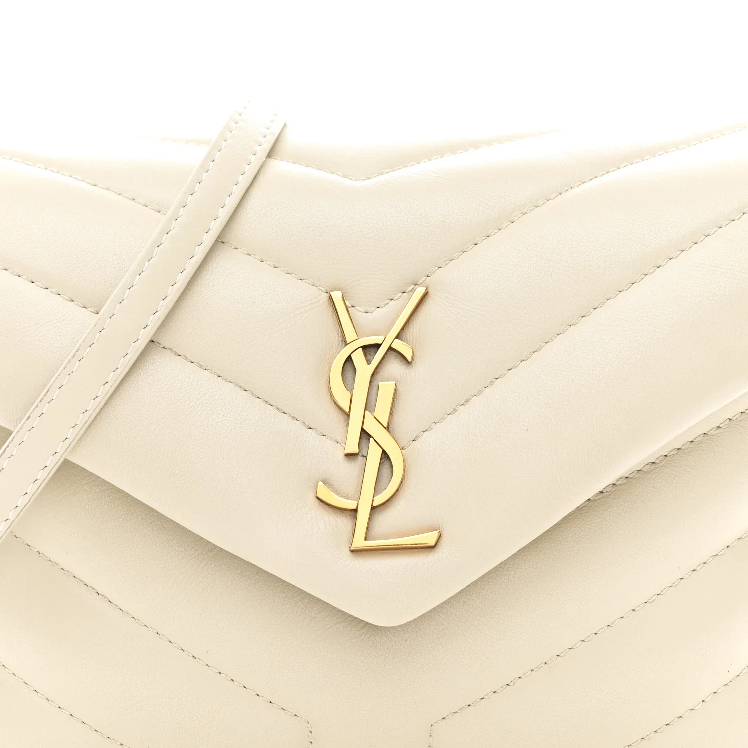 Calfskin Y Quilted Monogram Toy Loulou Crossbody Bag Crema Soft - Image 9