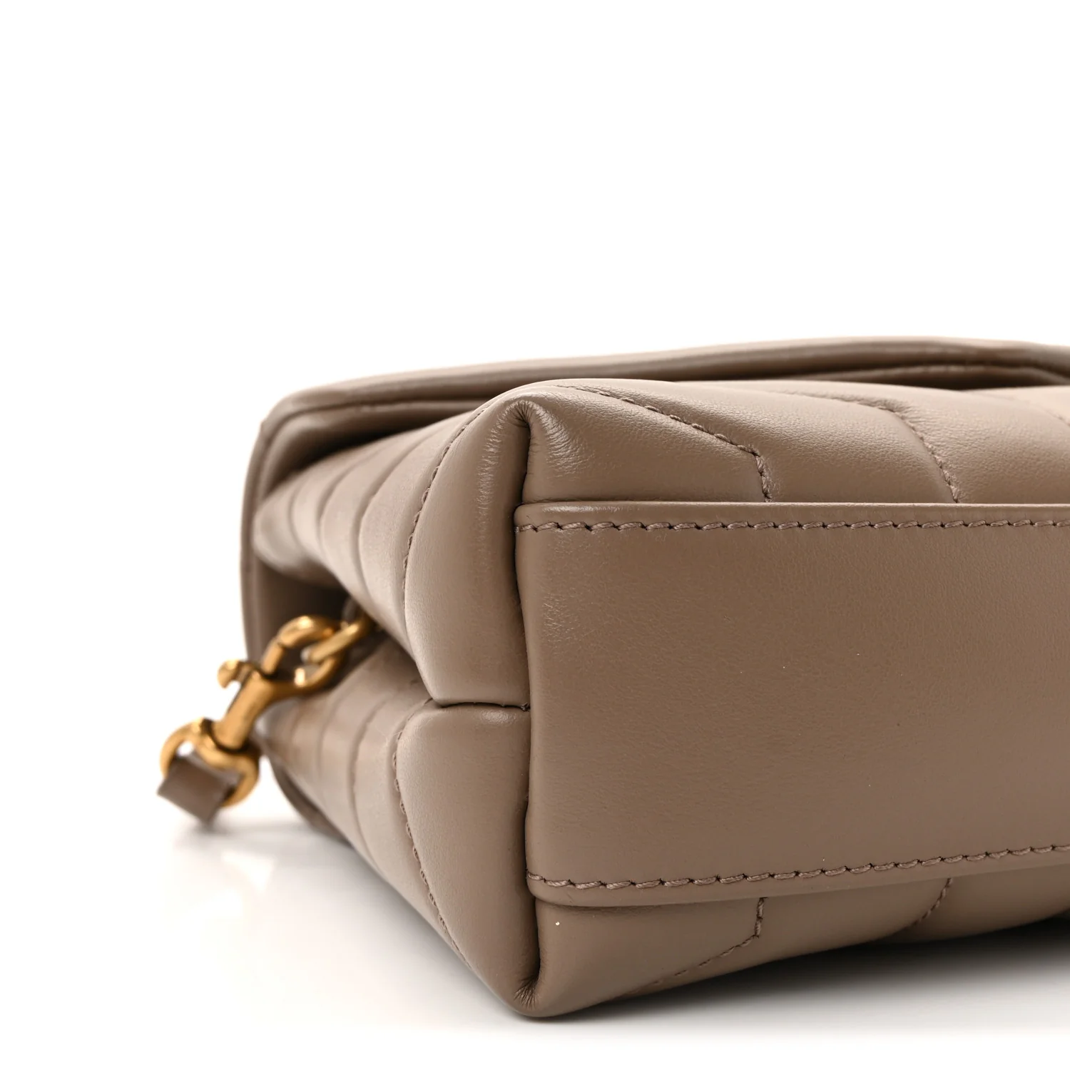 Calfskin Y Quilted Monogram Toy Loulou Crossbody Bag Dark Beige - Image 8