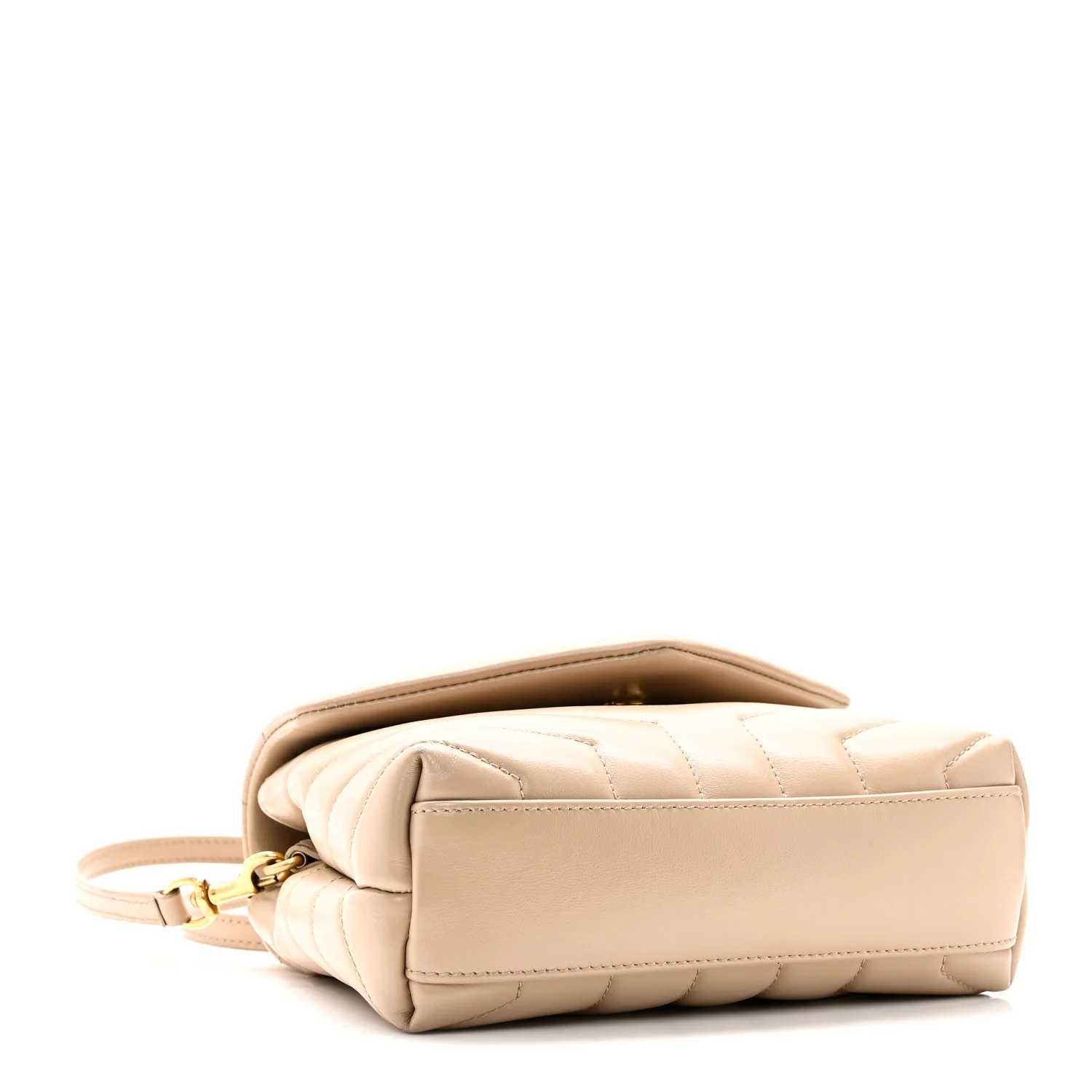 Calfskin Y Quilted Monogram Toy Loulou Crossbody Bag Dark Beige - Image 4