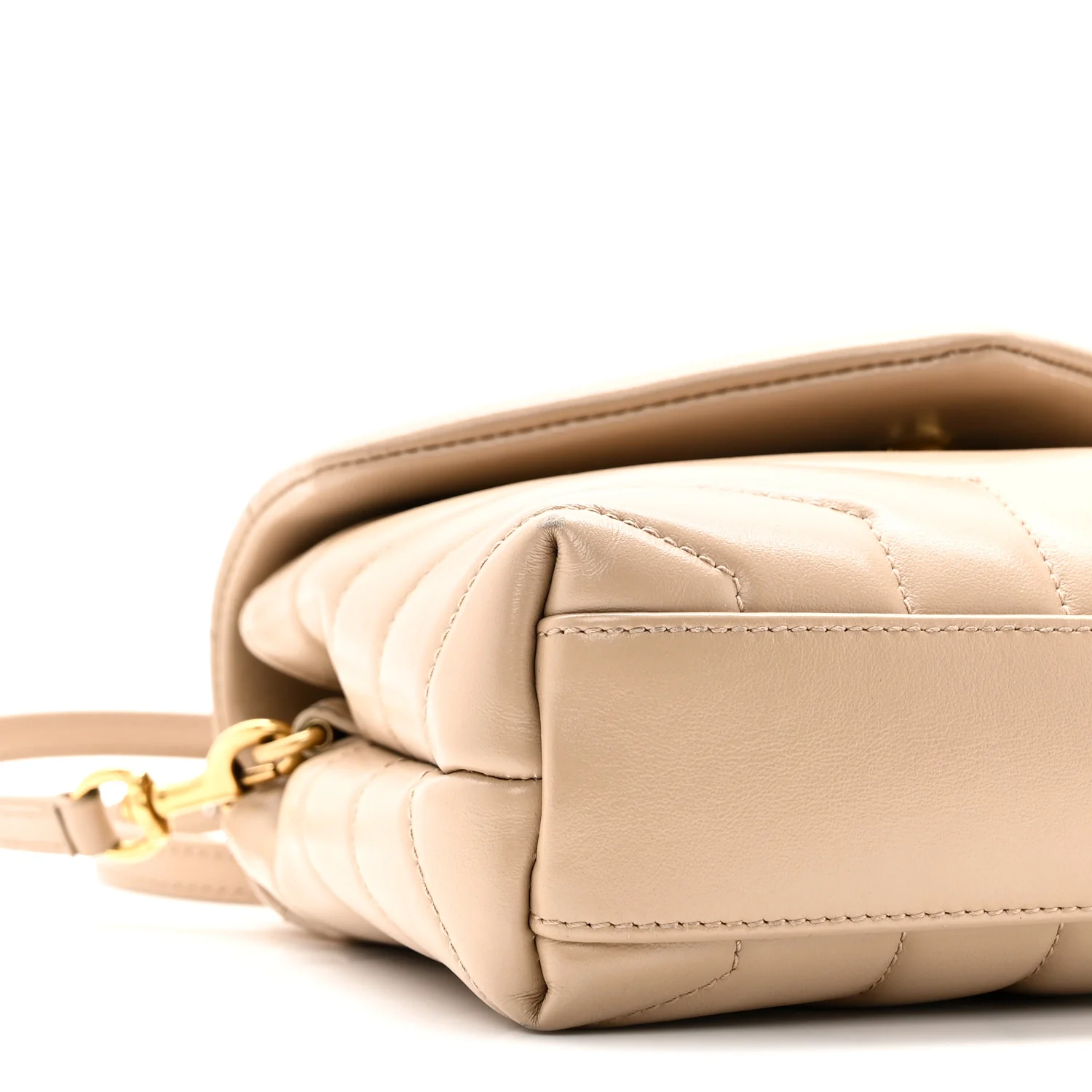 Calfskin Y Quilted Monogram Toy Loulou Crossbody Bag Dark Beige - Image 9