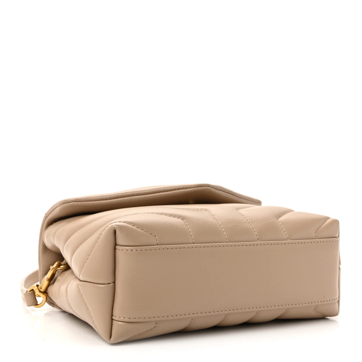 Calfskin Y Quilted Monogram Toy Loulou Crossbody Bag Dark Beige - Image 4