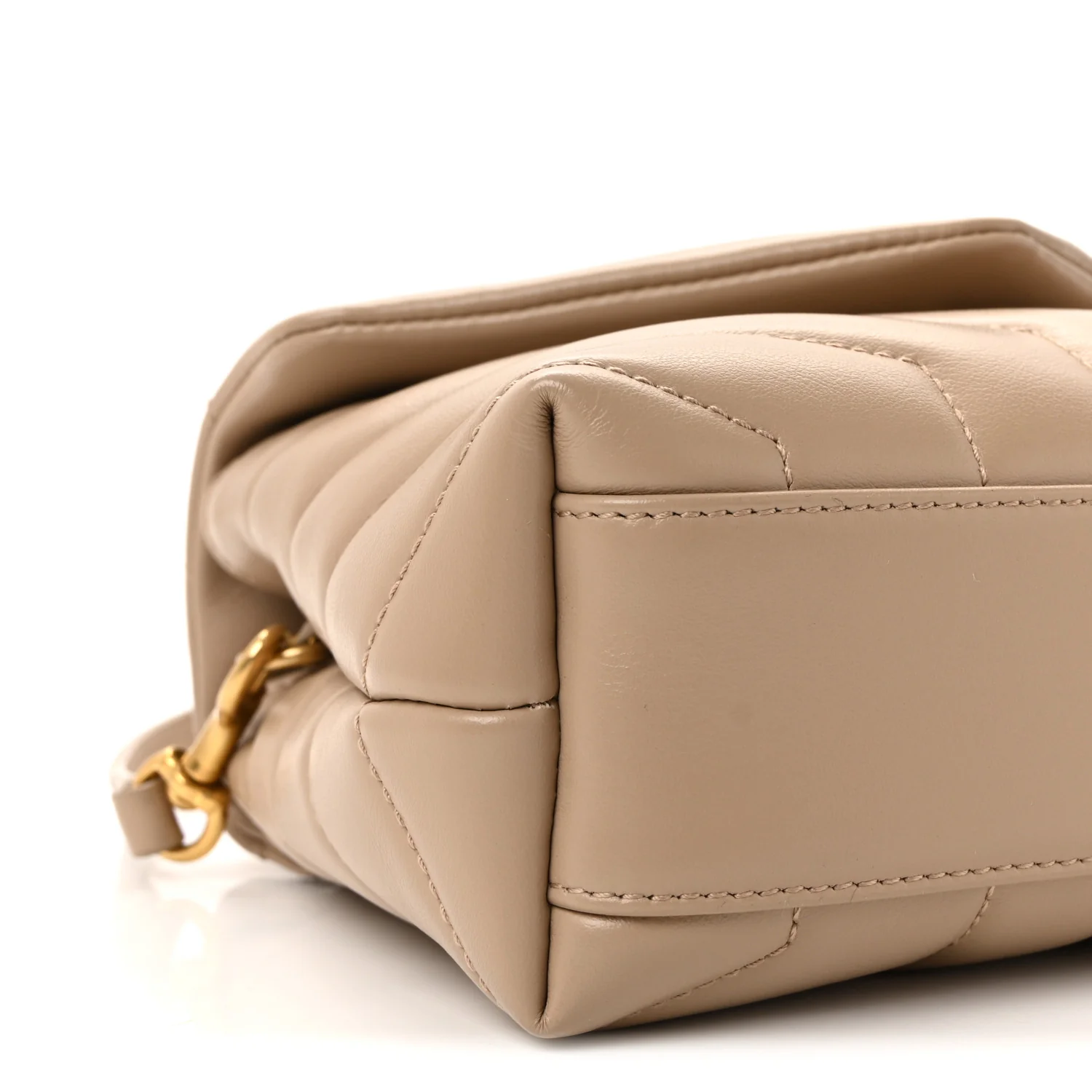 Calfskin Y Quilted Monogram Toy Loulou Crossbody Bag Dark Beige - Image 8