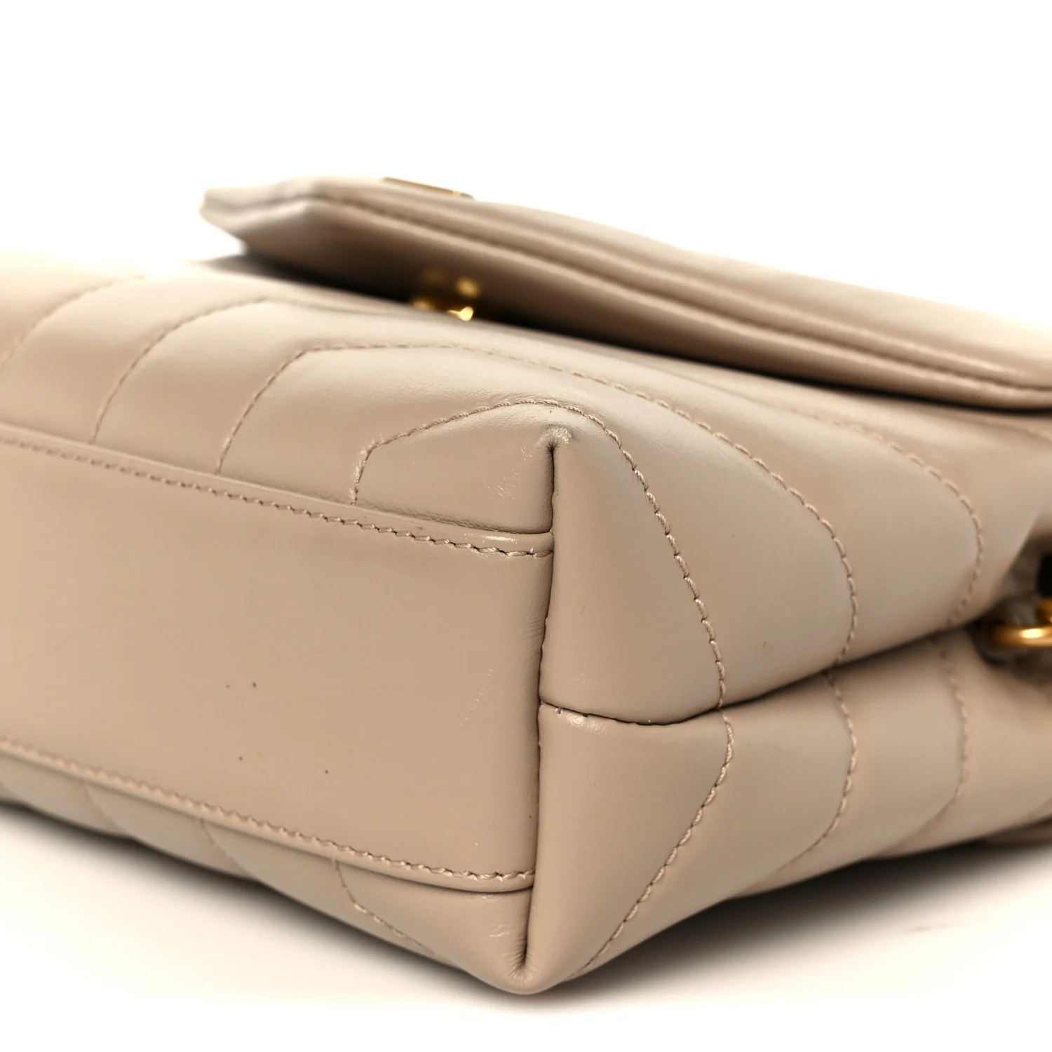 Calfskin Y Quilted Monogram Toy Loulou Crossbody Bag Dark Beige - Image 11