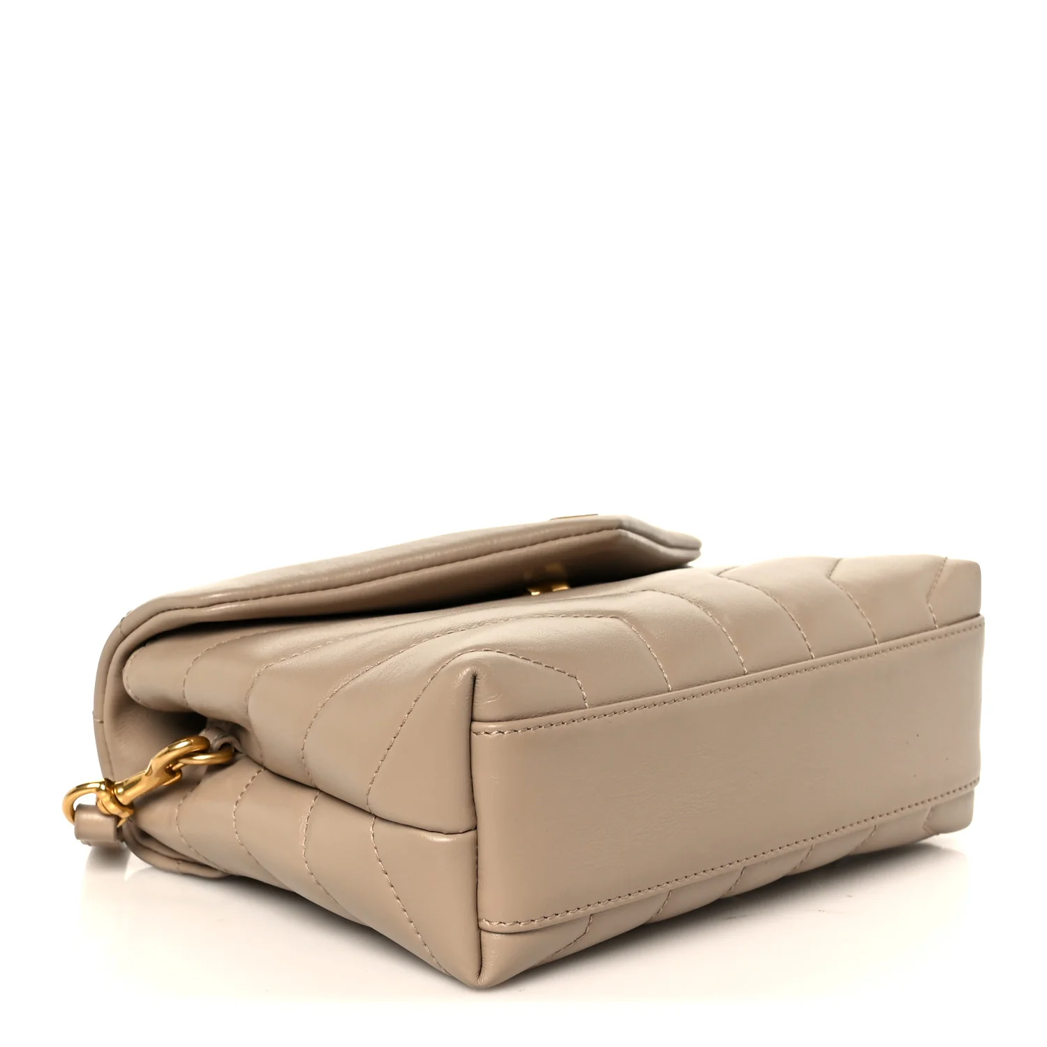 Calfskin Y Quilted Monogram Toy Loulou Crossbody Bag Dark Beige - Image 4