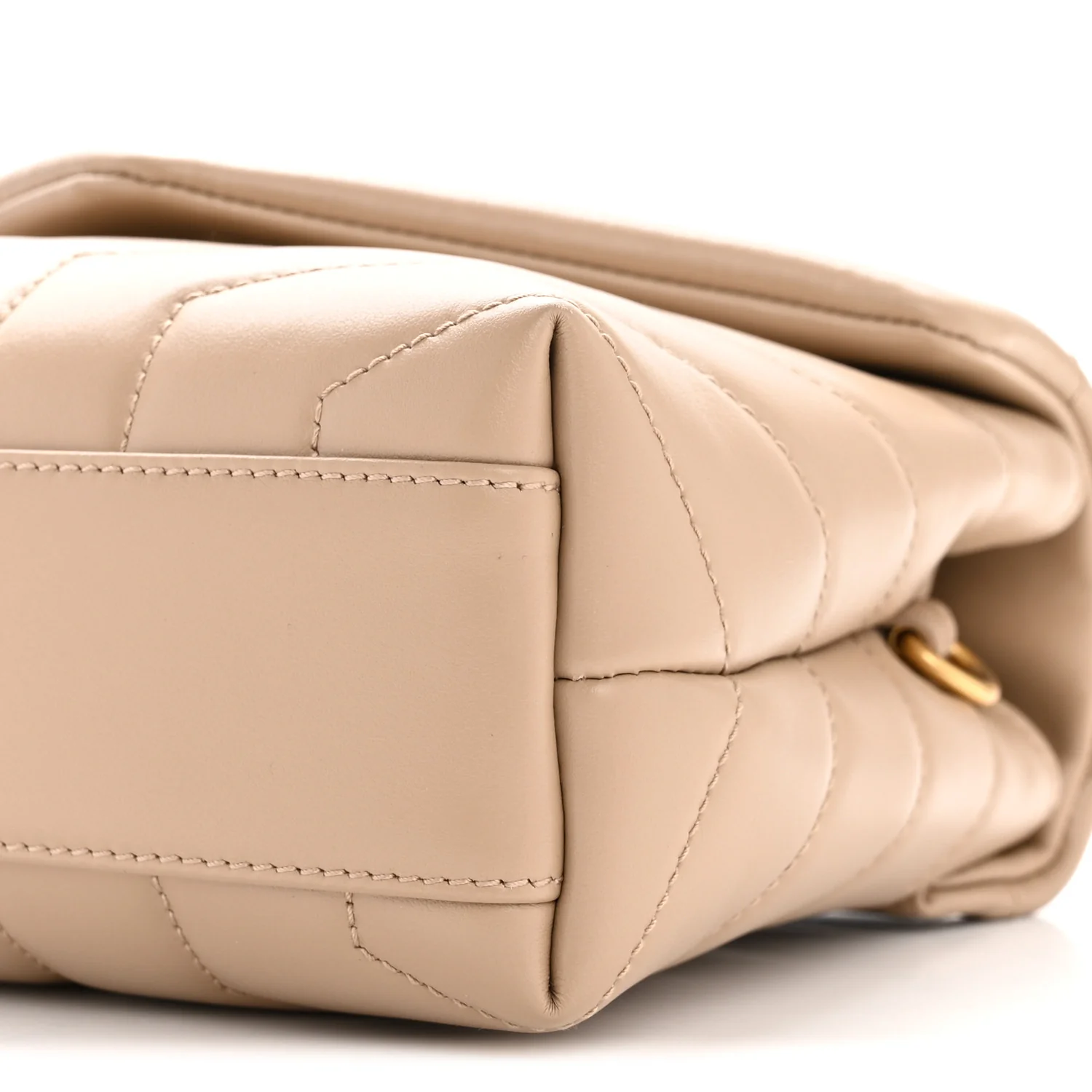 Calfskin Y Quilted Monogram Toy Loulou Crossbody Bag Dark Beige - Image 10