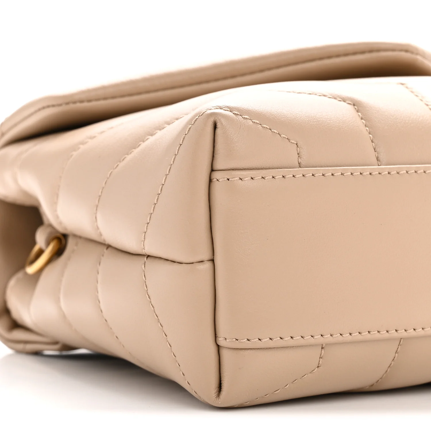 Calfskin Y Quilted Monogram Toy Loulou Crossbody Bag Dark Beige - Image 9