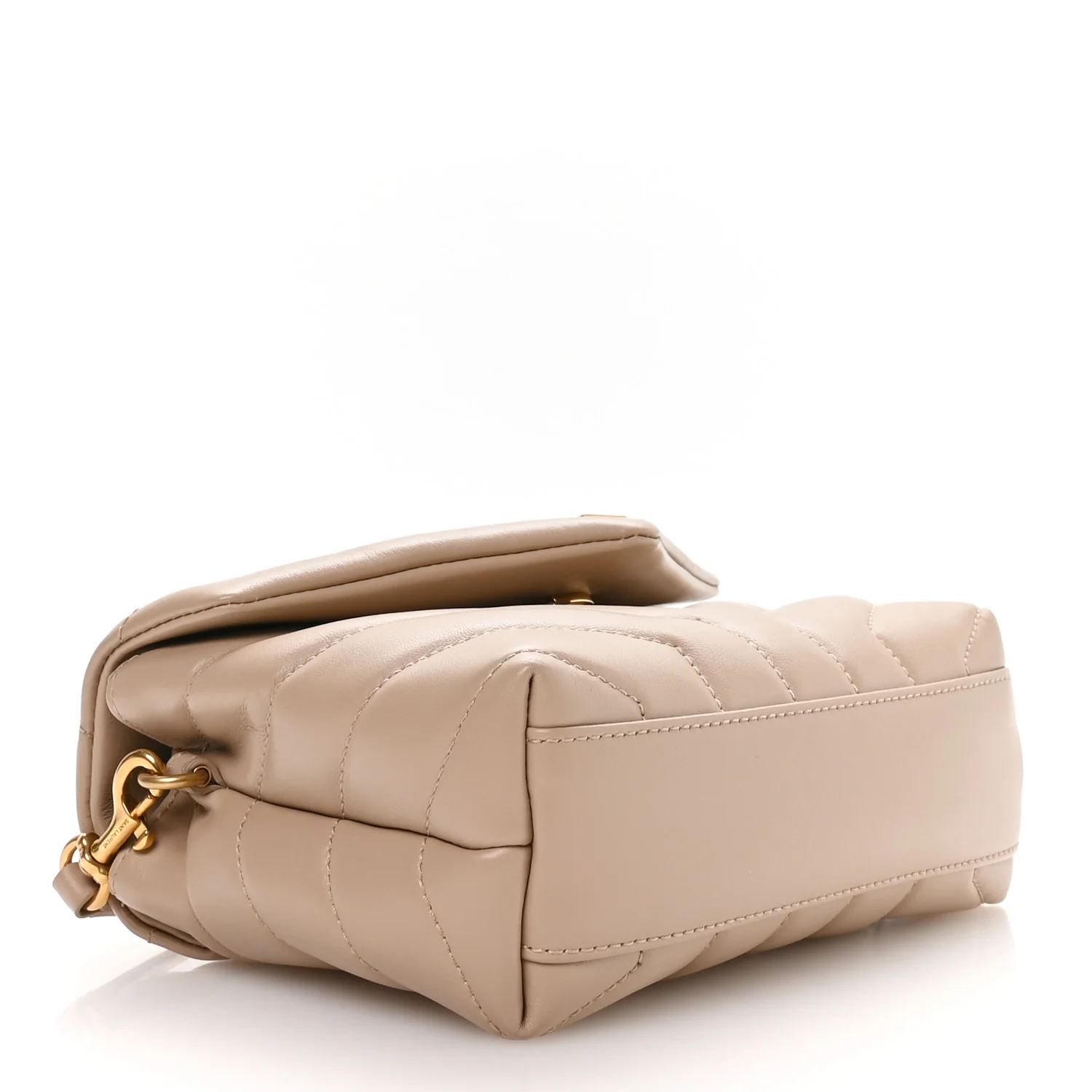 Calfskin Y Quilted Monogram Toy Loulou Crossbody Bag Dark Beige - Image 4