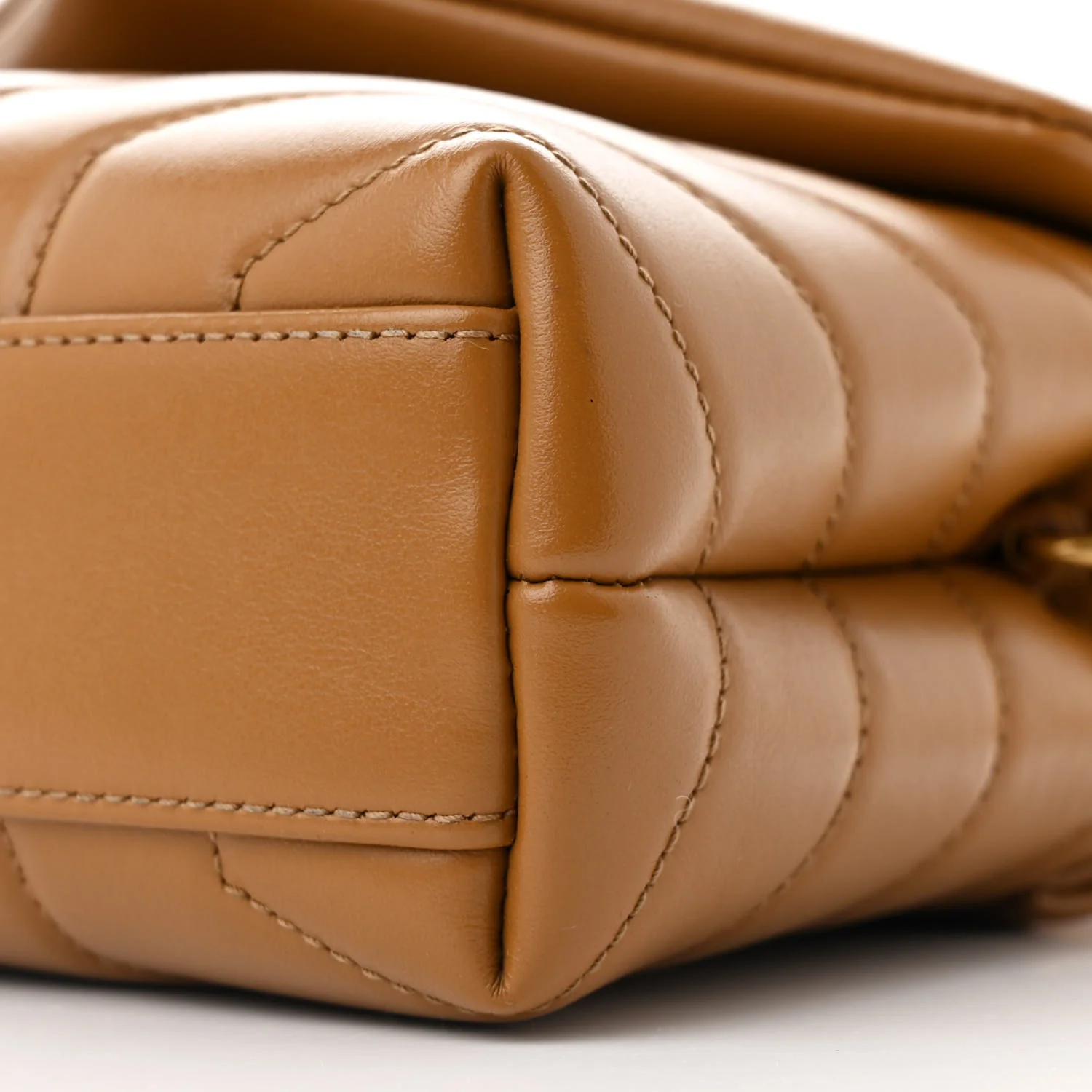 Calfskin Y Quilted Monogram Toy Loulou Crossbody Bag Dark Natural - Image 10