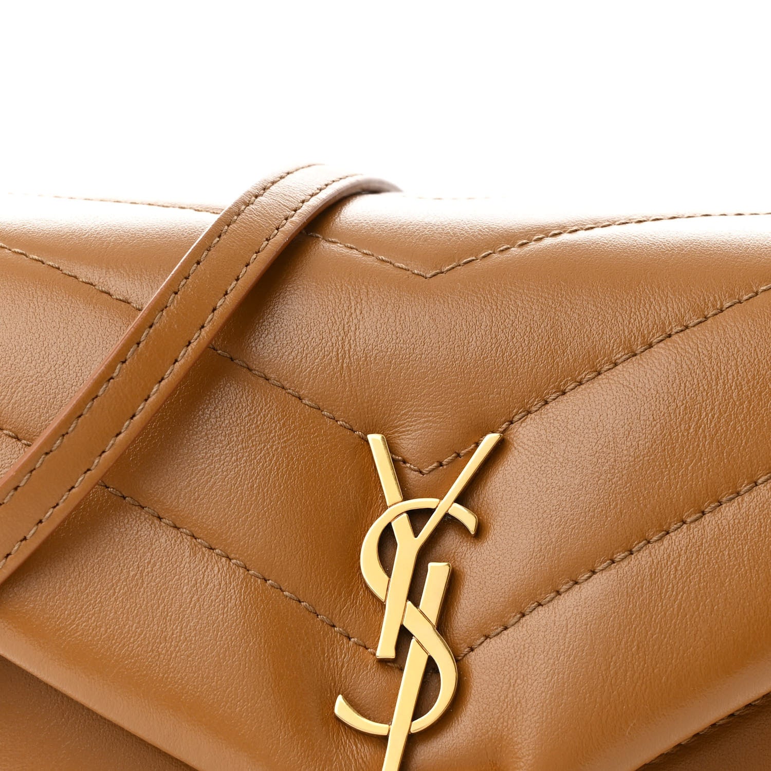 Calfskin Y Quilted Monogram Toy Loulou Crossbody Bag Dark Natural - Image 8