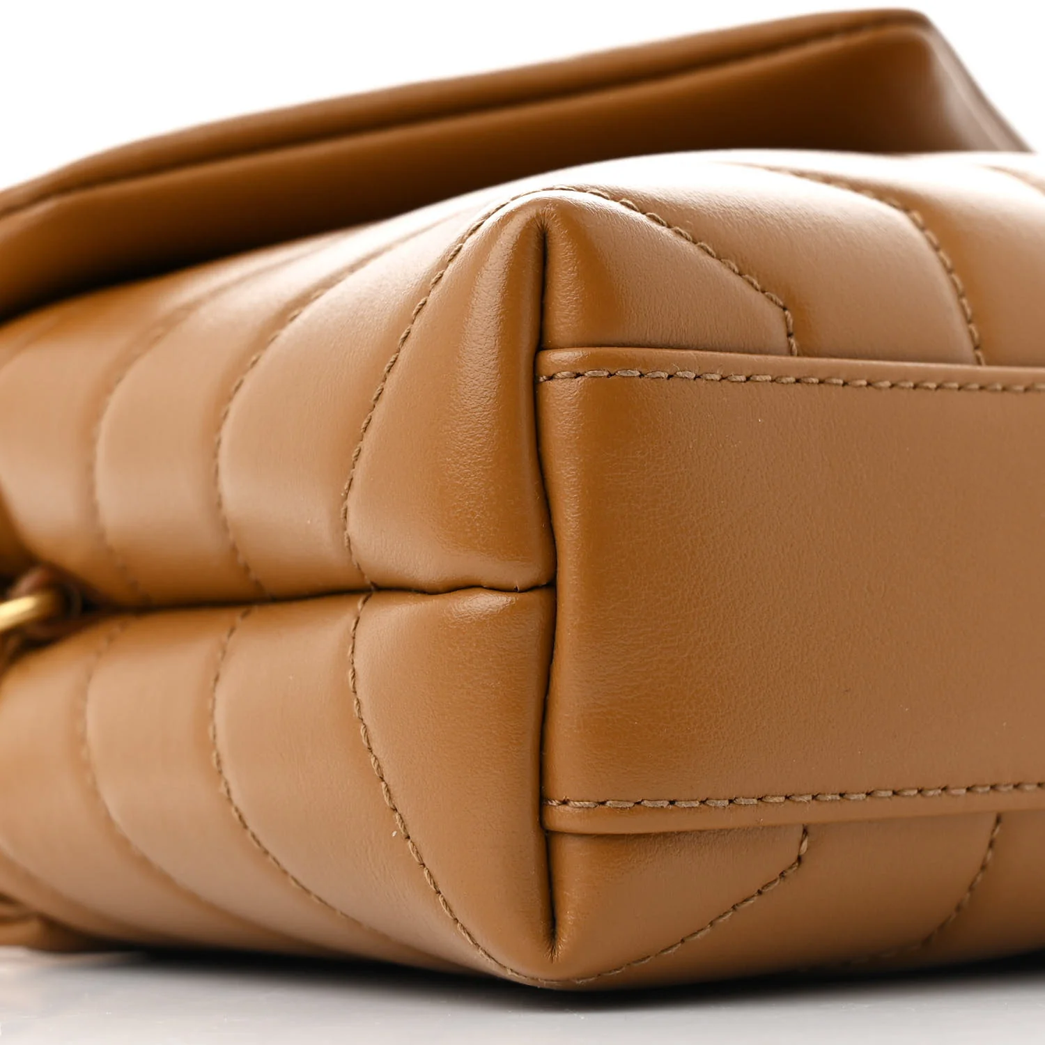 Calfskin Y Quilted Monogram Toy Loulou Crossbody Bag Dark Natural - Image 9