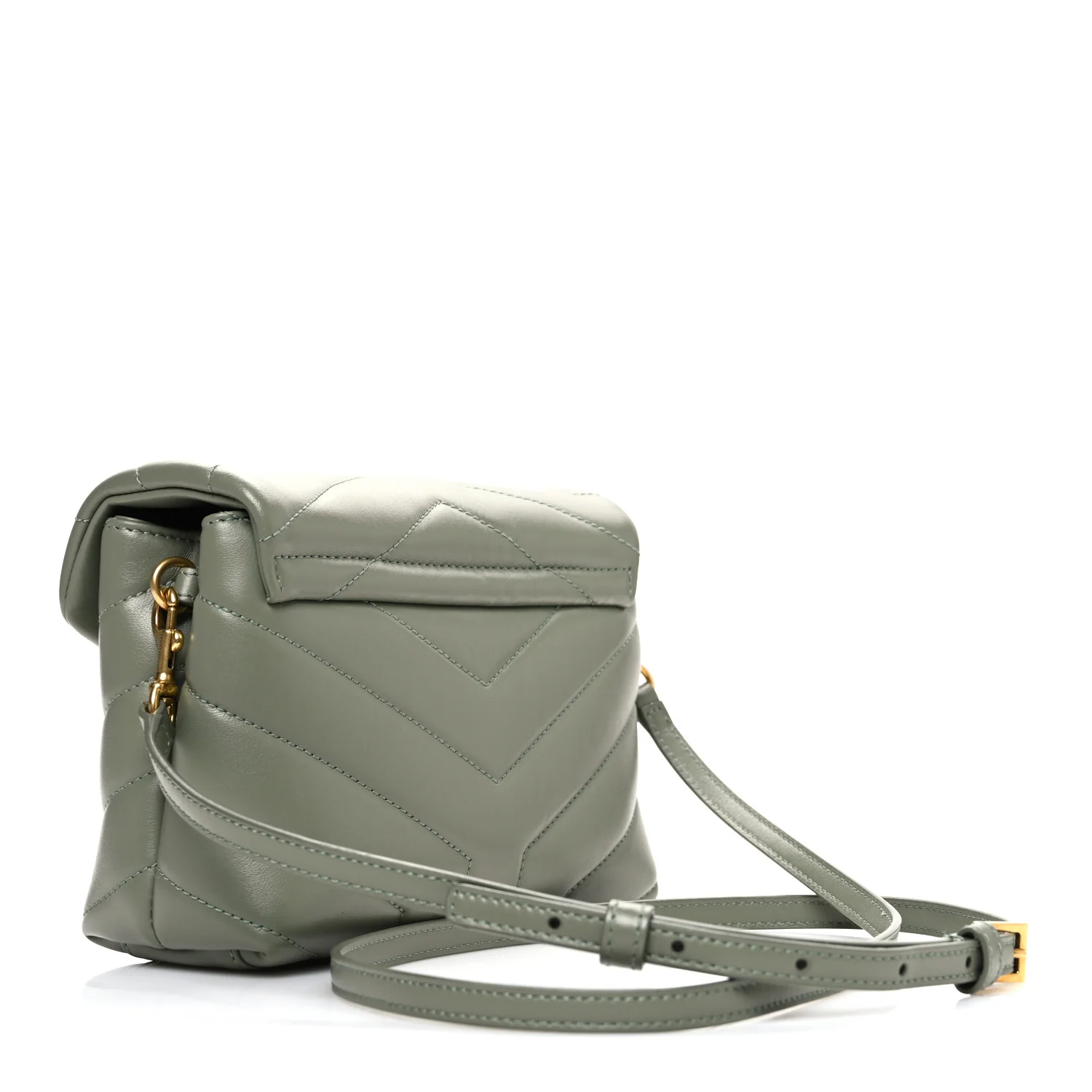 Calfskin Y Quilted Monogram Toy Loulou Crossbody Bag Light Sage - Image 3