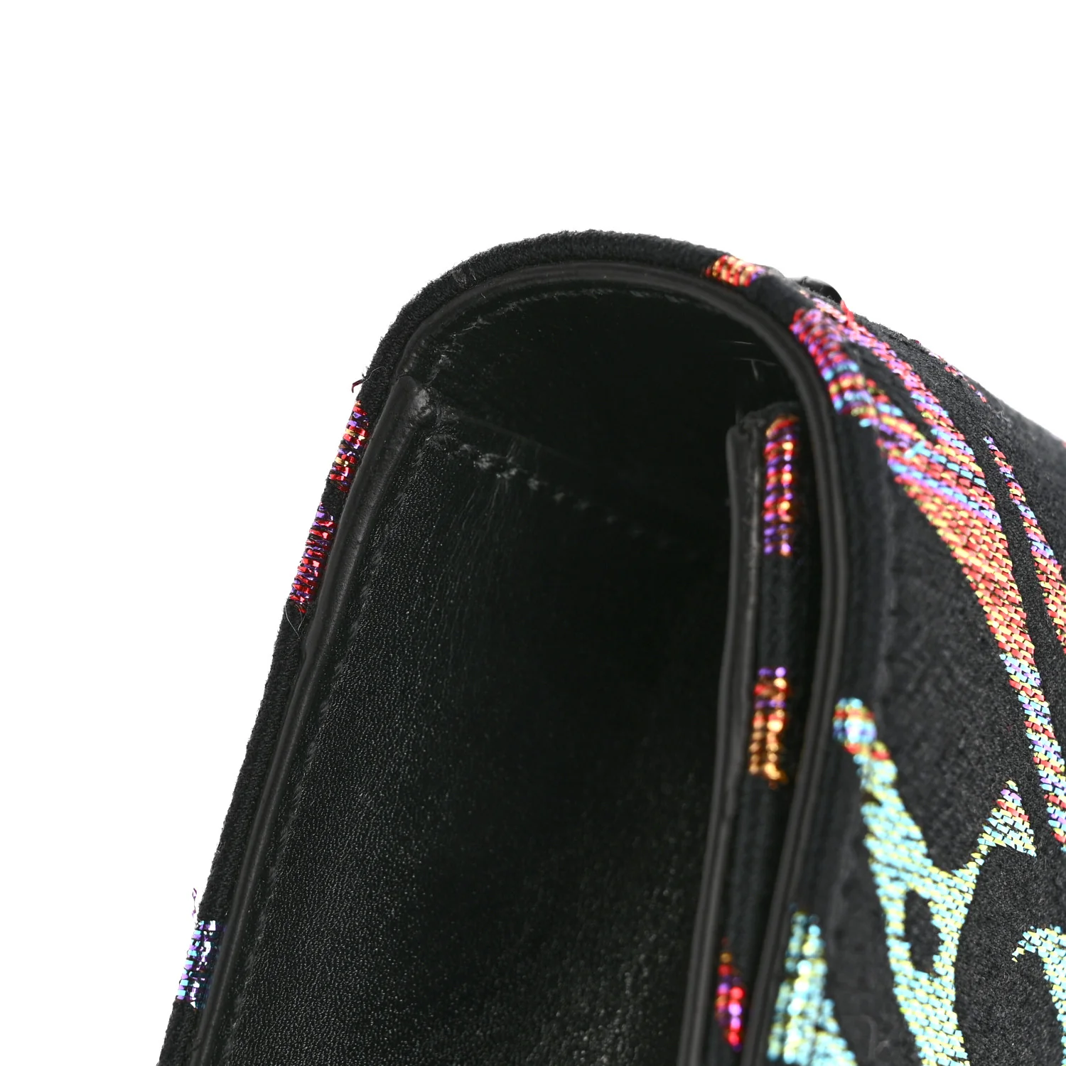 Canvas Calfskin Metallic Tiger Print Small Monogram Kate Satchel Black Multicolor - Image 12
