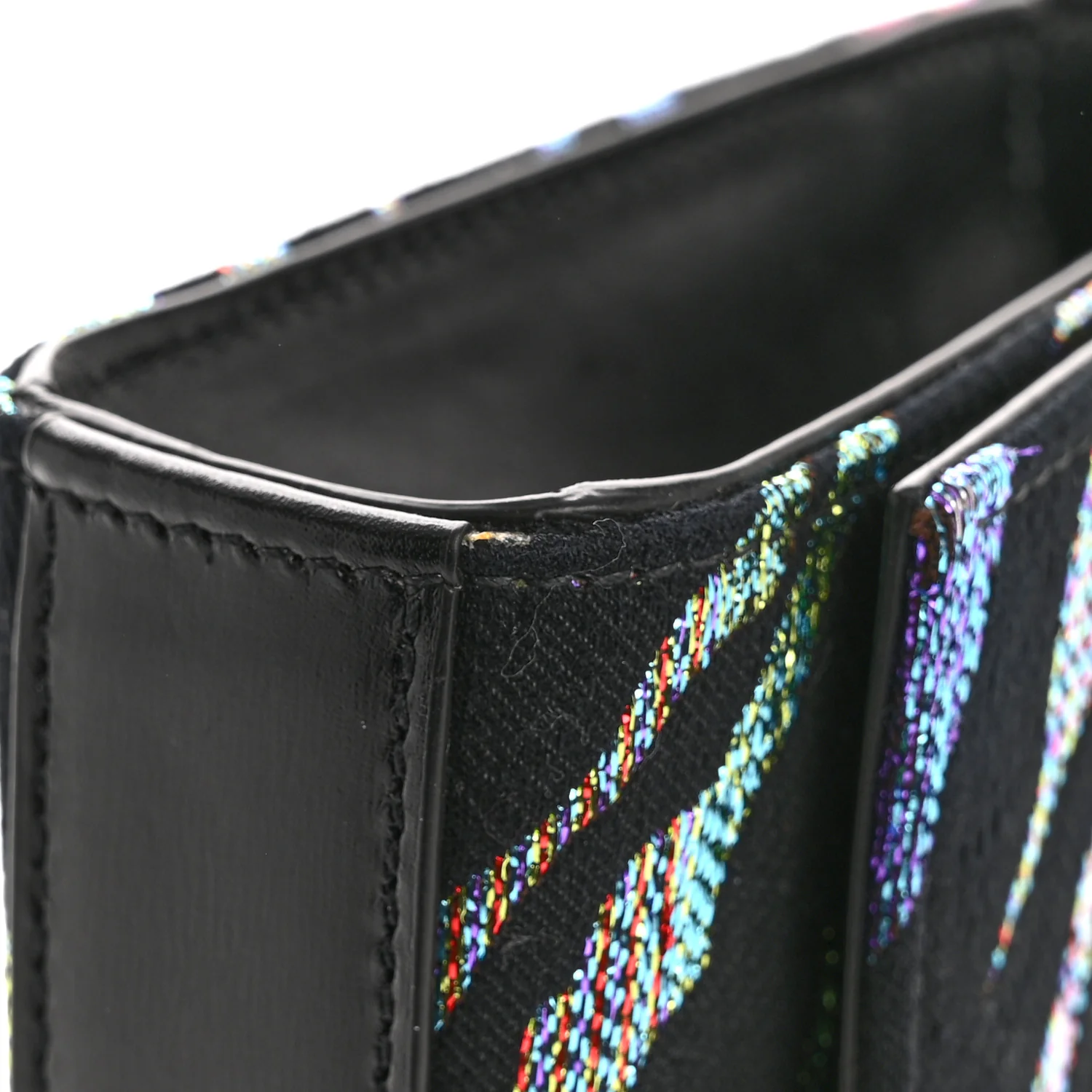 Canvas Calfskin Metallic Tiger Print Small Monogram Kate Satchel Black Multicolor - Image 13