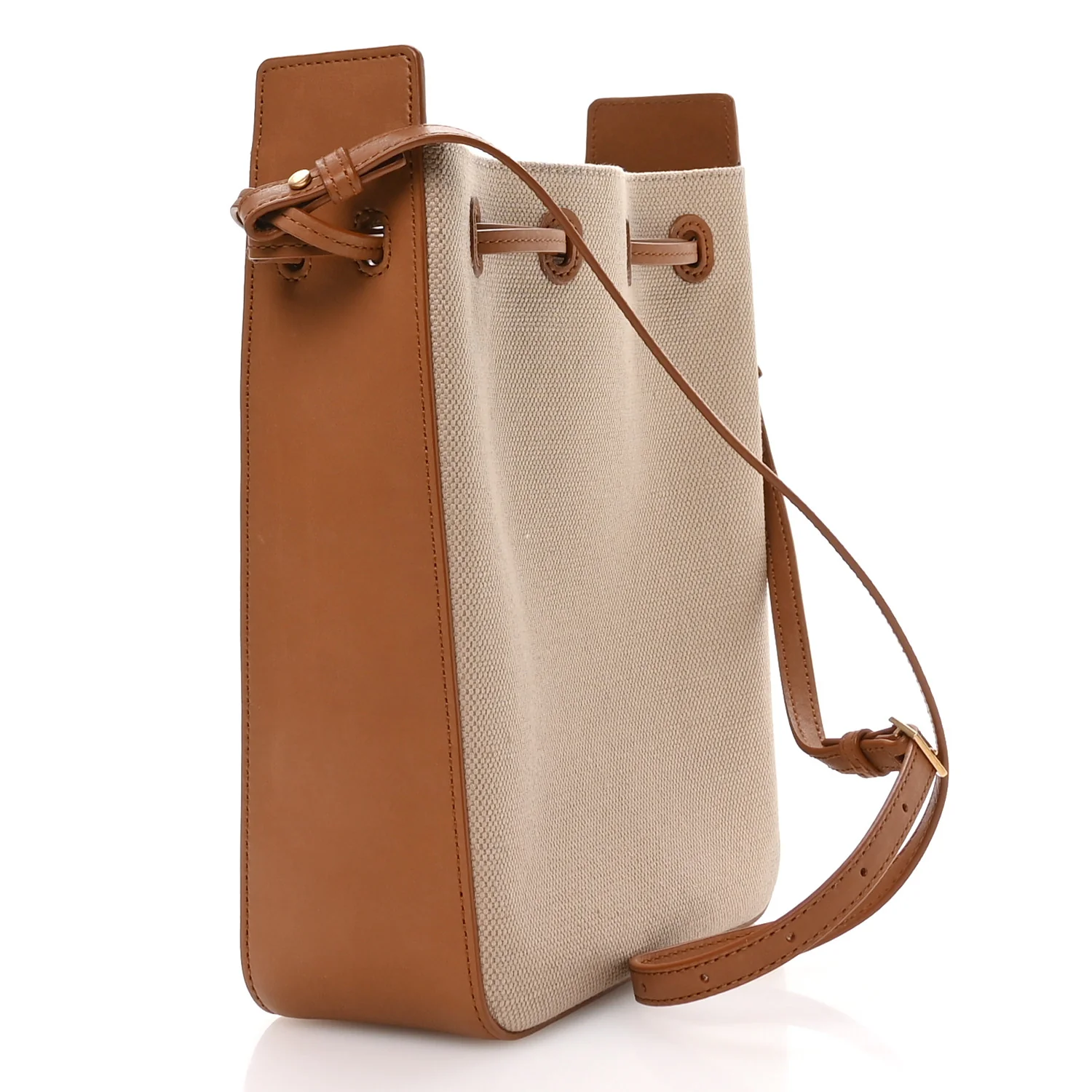 Canvas Calfskin Small Bucket Bag  Desert Dust Brick - Image 2