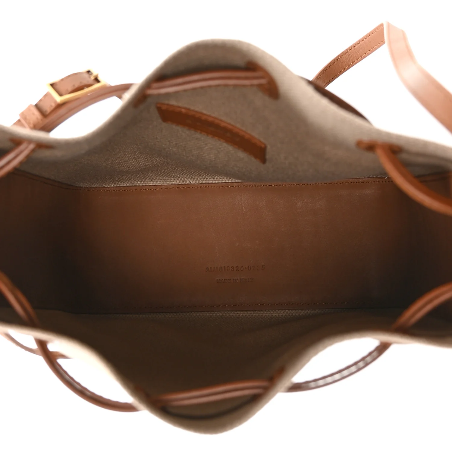 Canvas Calfskin Small Bucket Bag  Desert Dust Brick - Image 6