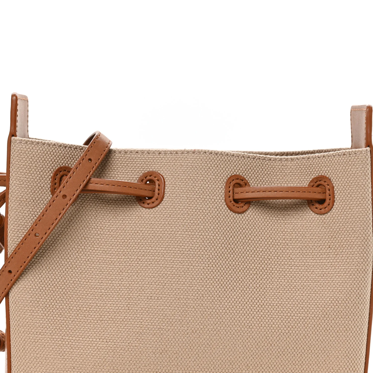 Canvas Calfskin Small Bucket Bag  Desert Dust Brick - Image 9