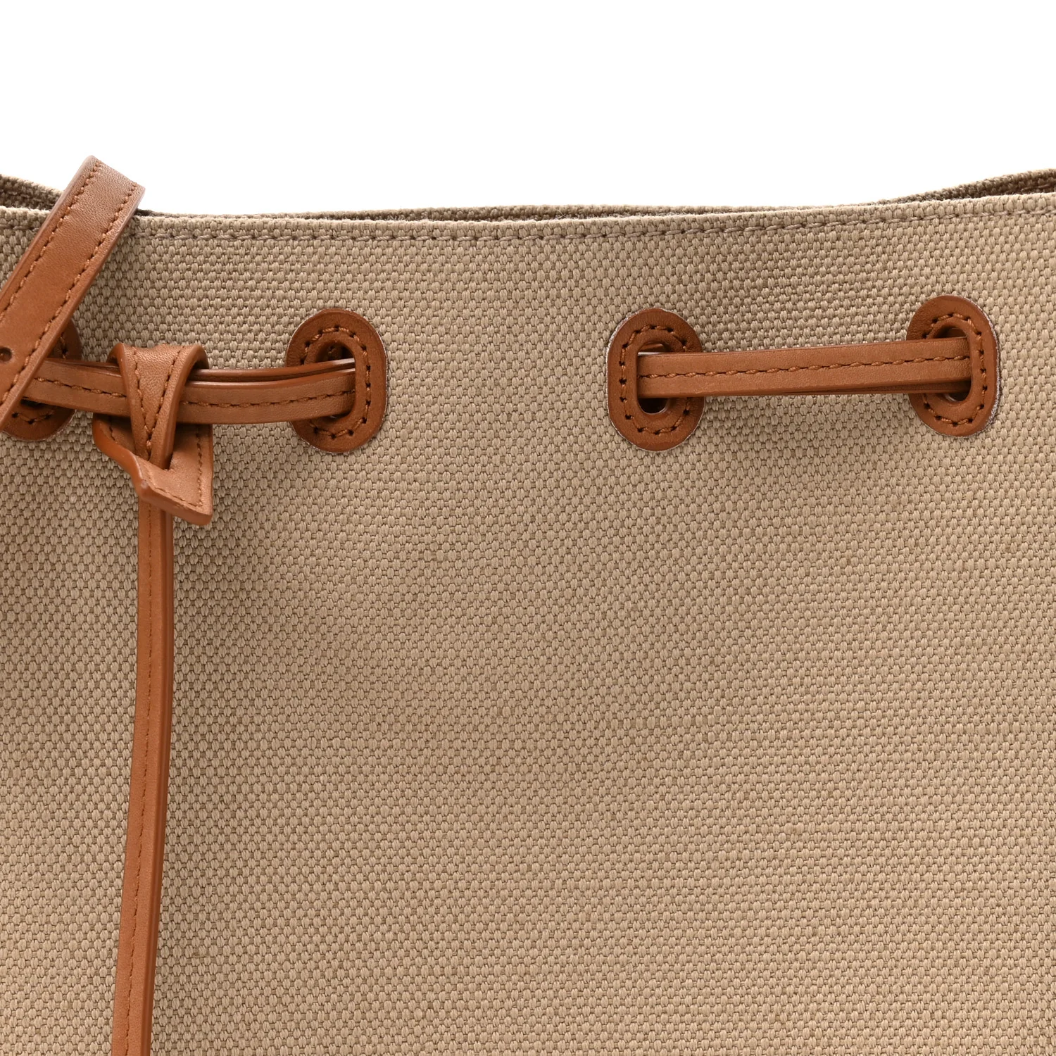 Canvas Calfskin Small Bucket Bag Desert Dust Brick - Image 14