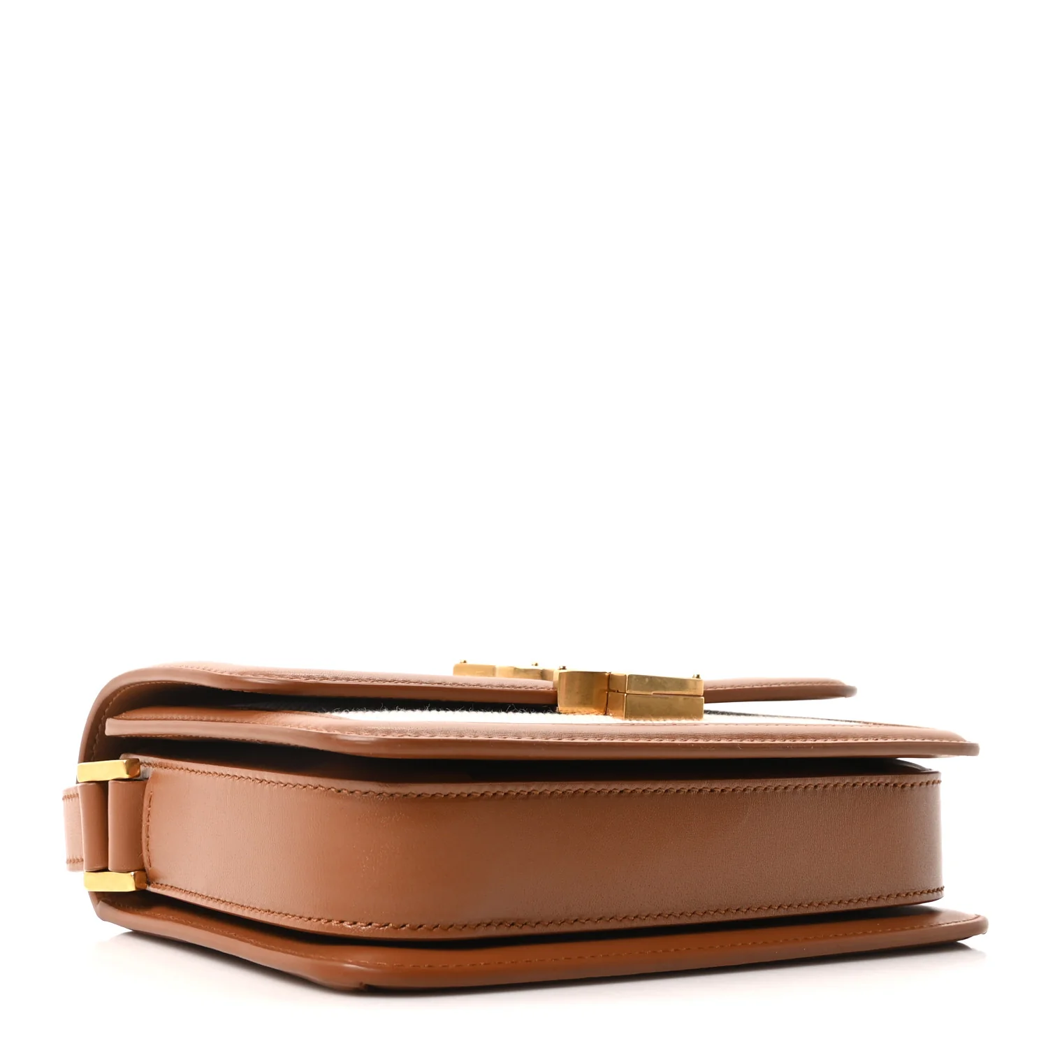 Canvas Calfskin Small Solferino Satchel Beige Brick - Image 4